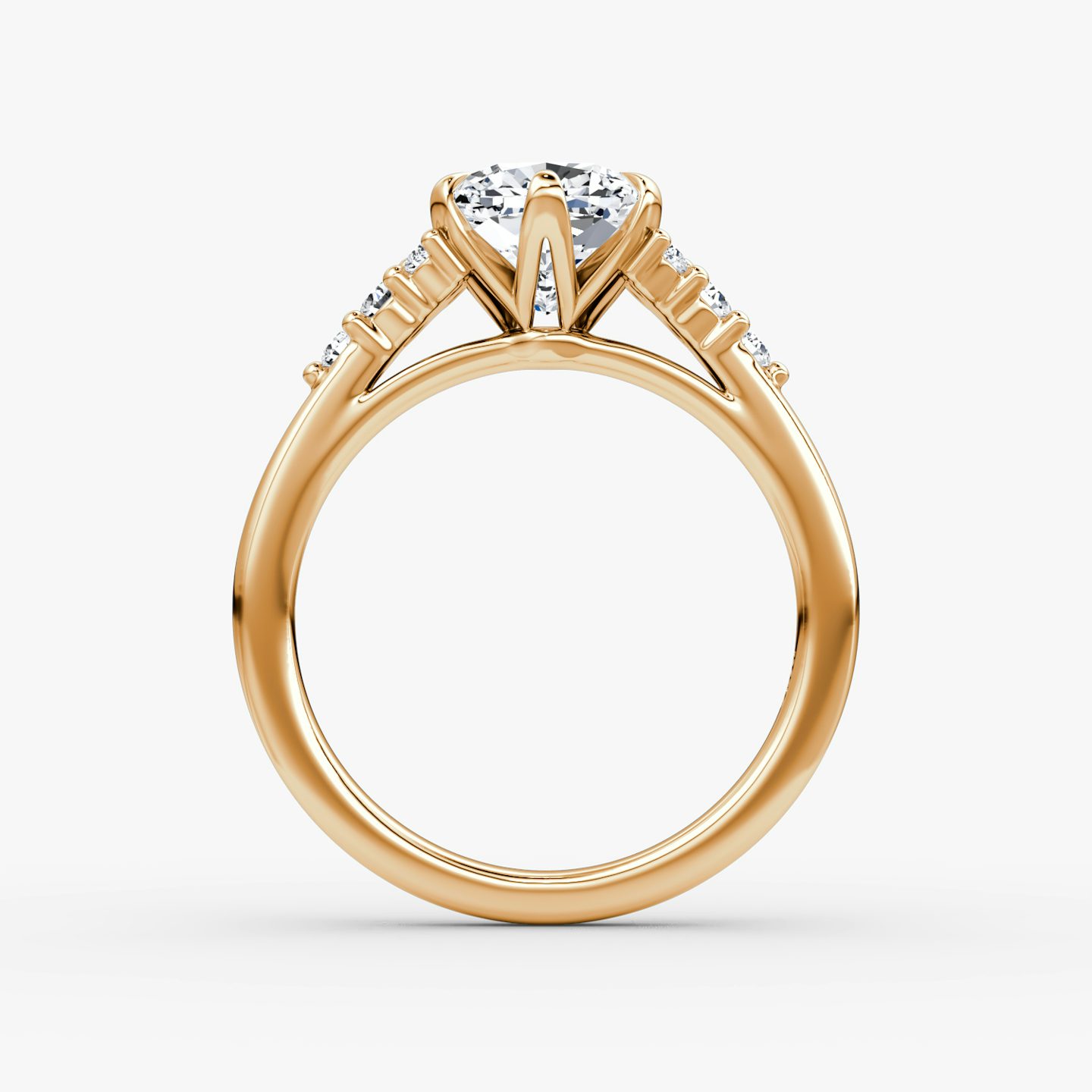 The Round Cluster Heirloom | Cushion | 14k | Rose Gold | bandAccent: Plain | diamondOrientation: vertical | caratWeight: other