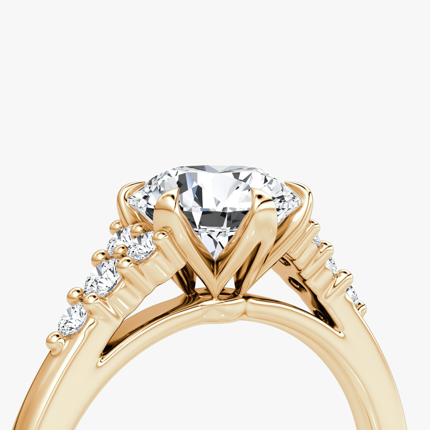 The Round Cluster Heirloom | Round Brilliant | 14k | Rose Gold | bandAccent: Plain | caratWeight: other | diamondOrientation: vertical