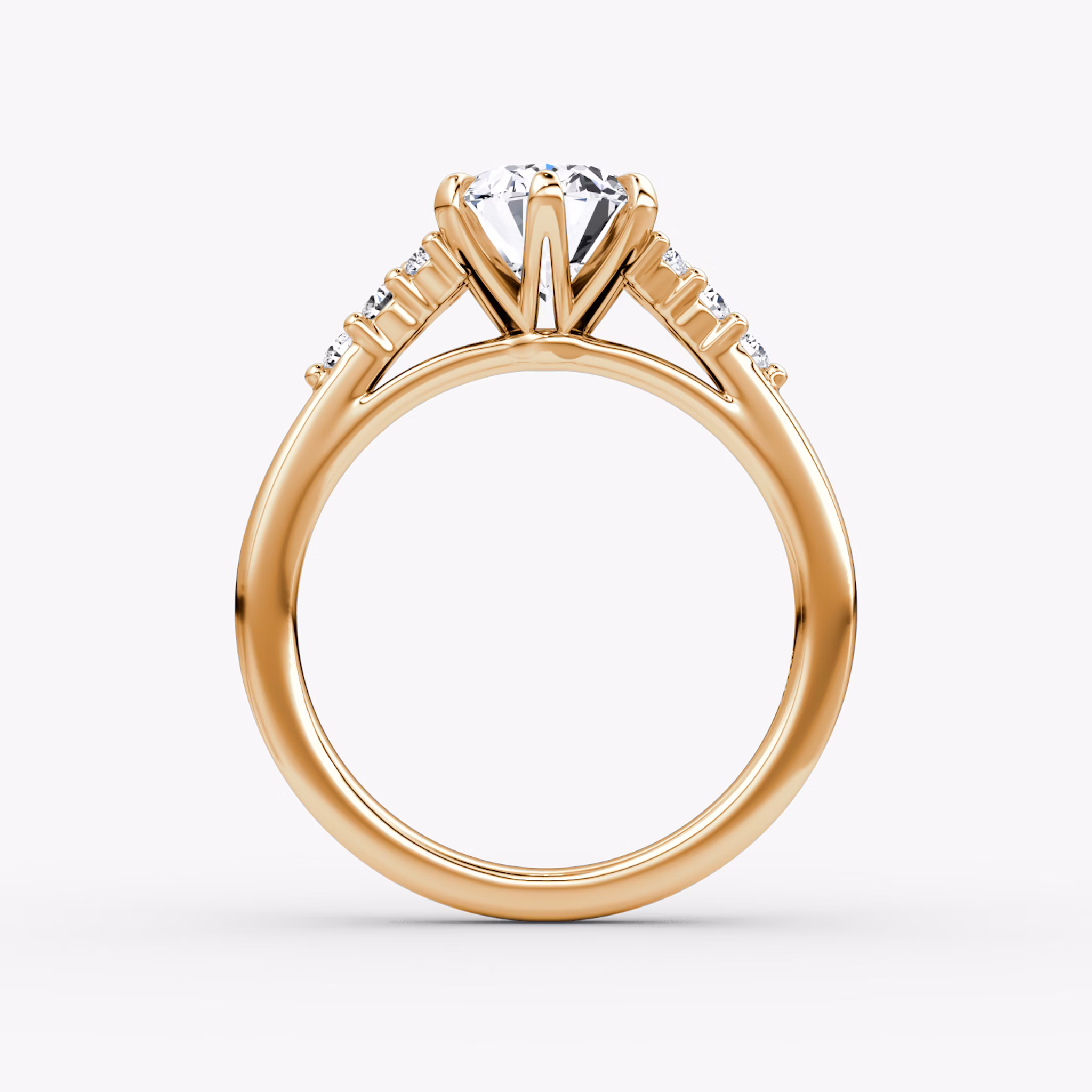 The Round Cluster Heirloom | Oval | 14k | Roségold | bandAccent: Ohne Pavé-Besatz | diamondOrientation: vertical | caratWeight: other