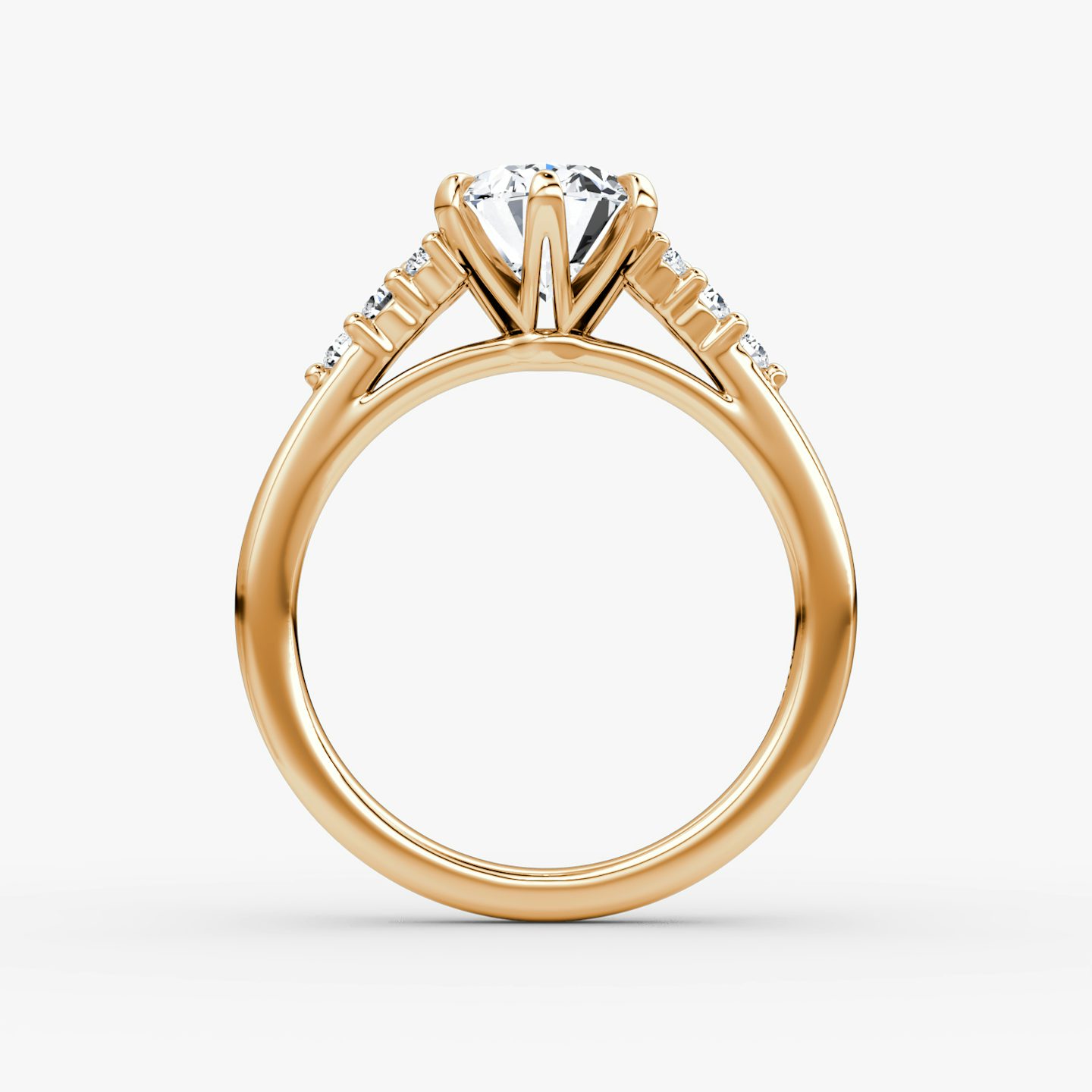 The Round Cluster Heirloom | Oval | 14k | Rose Gold | bandAccent: Plain | diamondOrientation: vertical | caratWeight: other
