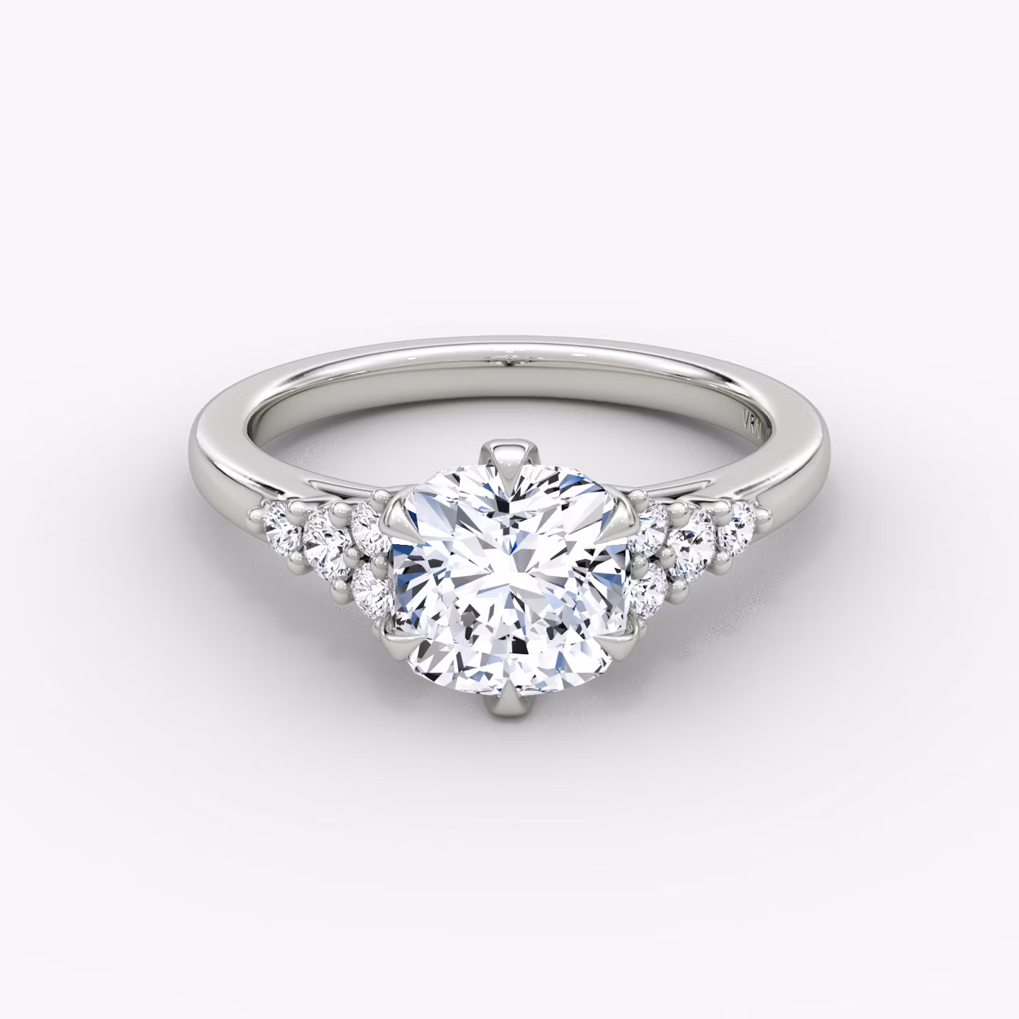 The Round Cluster Heirloom Cushion | White Gold