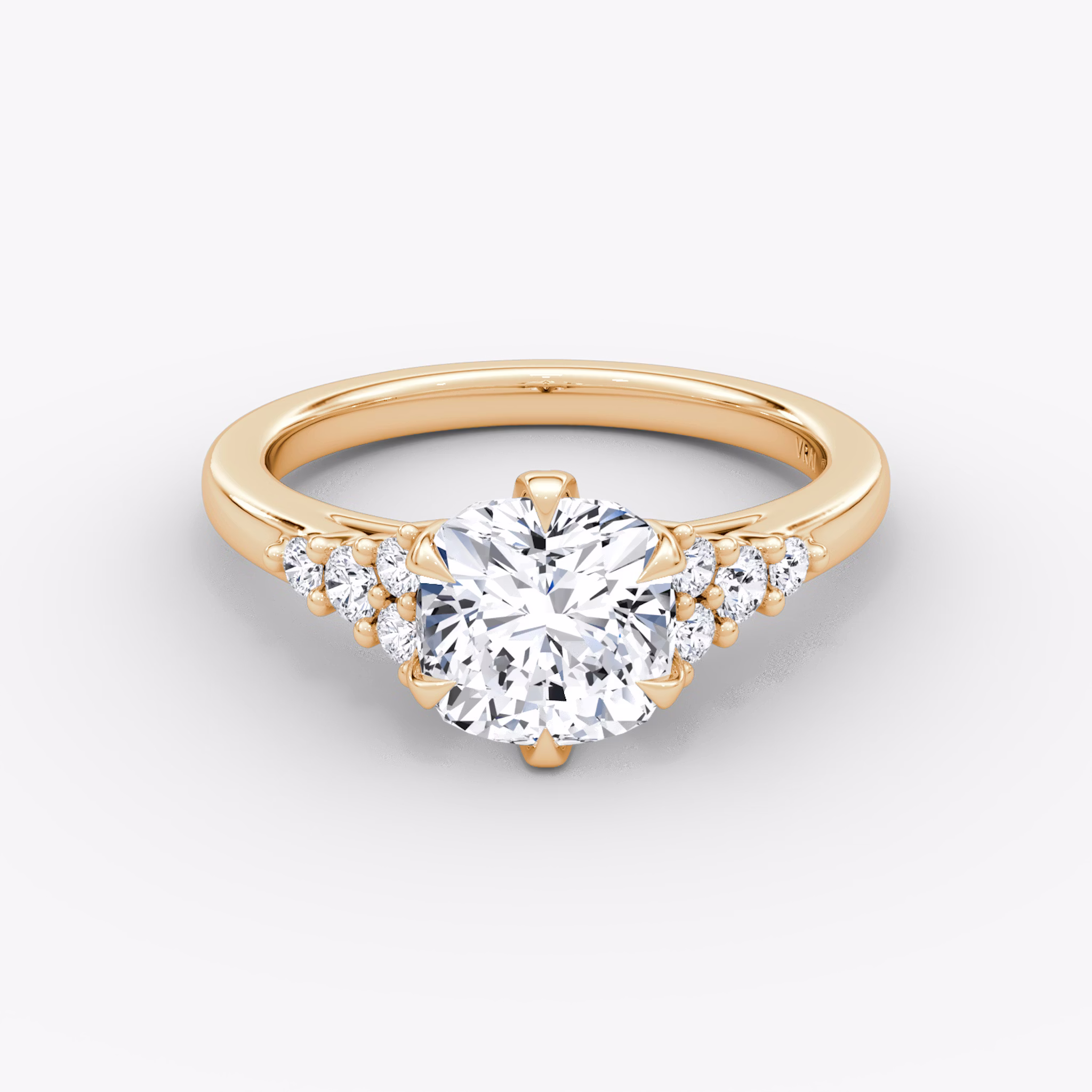 The Round Cluster Heirloom | Cushion | 14k | Rose Gold | bandAccent: Plain | diamondOrientation: vertical | caratWeight: other