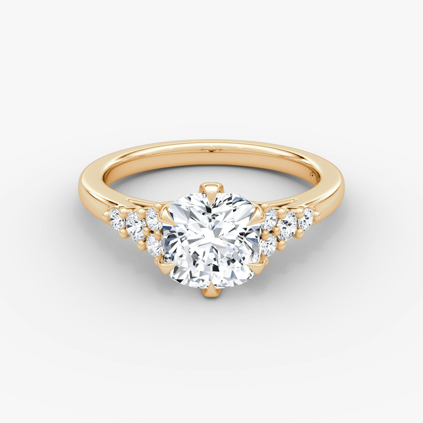The Round Cluster Heirloom | Cushion | 14k | Rose Gold | bandAccent: Plain | diamondOrientation: vertical | caratWeight: other