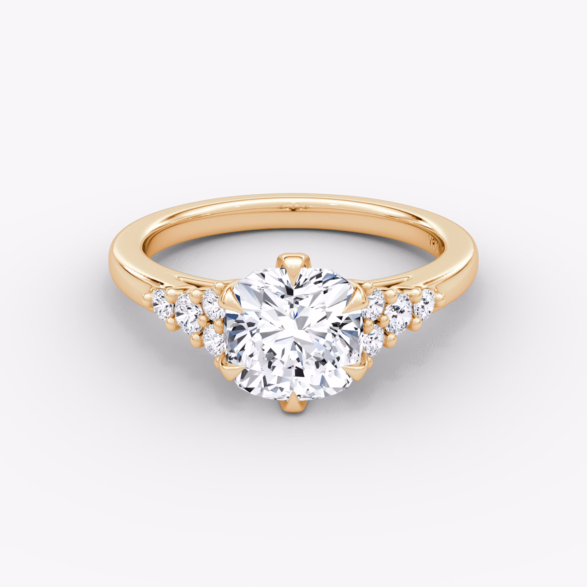 The Round Cluster Heirloom | Cushion | 14k | Rose Gold | bandAccent: Plain | diamondOrientation: vertical | caratWeight: other