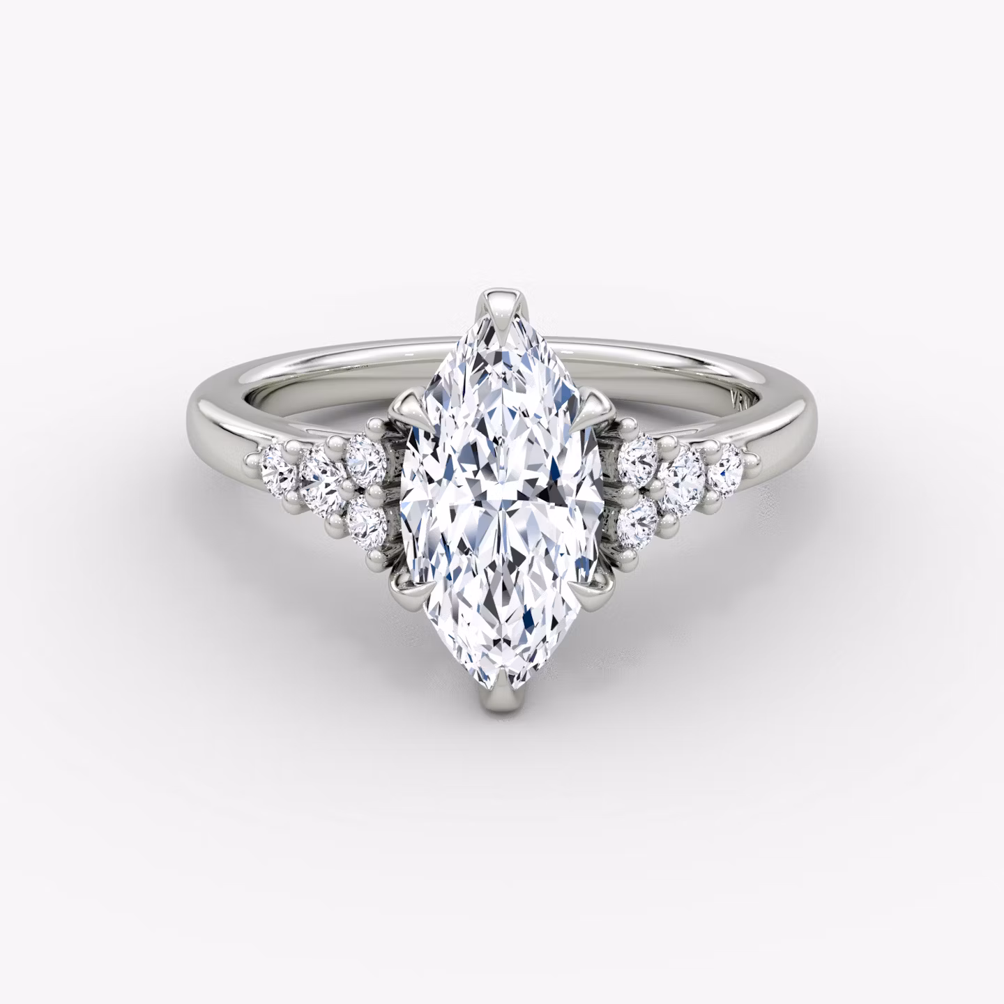 The Round Cluster Heirloom Marquise | White Gold