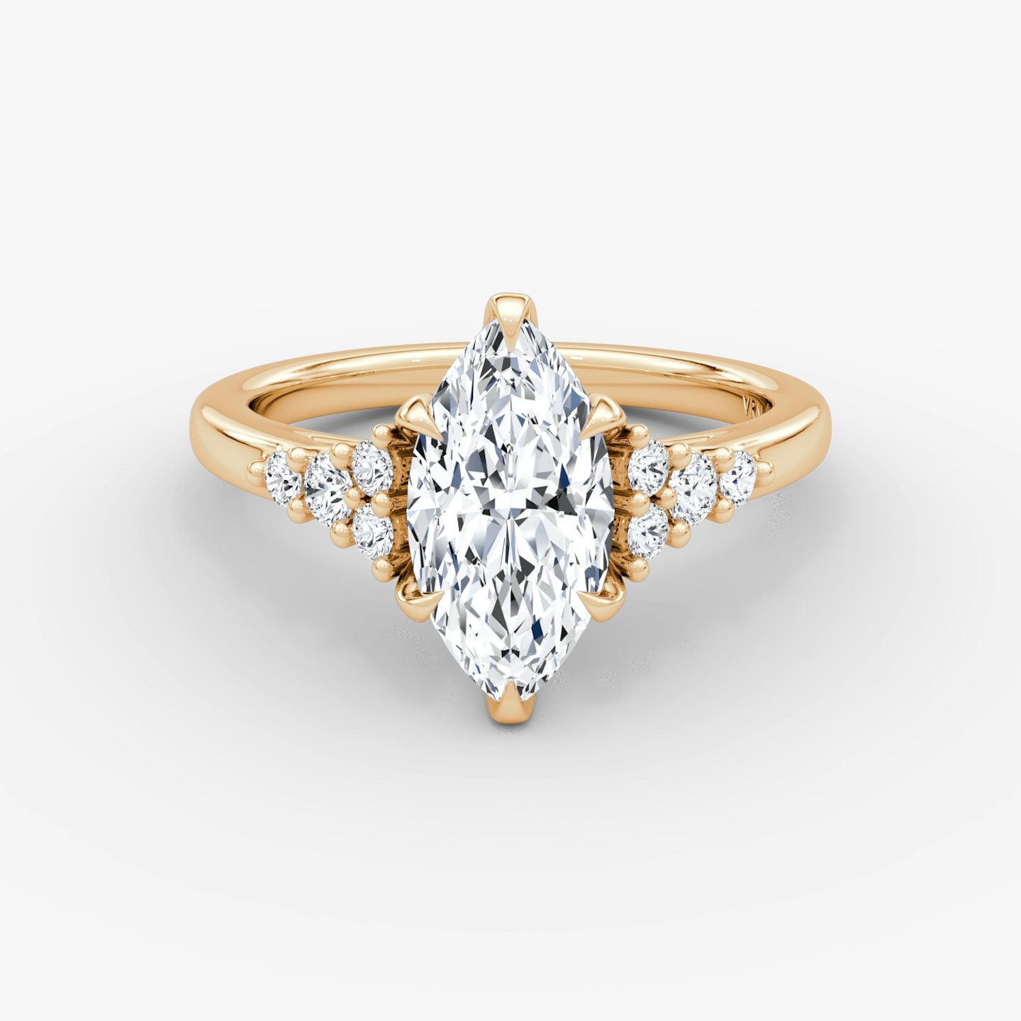 The Round Cluster Heirloom | Marquise | 14k | Rose Gold | bandAccent: Plain | diamondOrientation: vertical | caratWeight: other