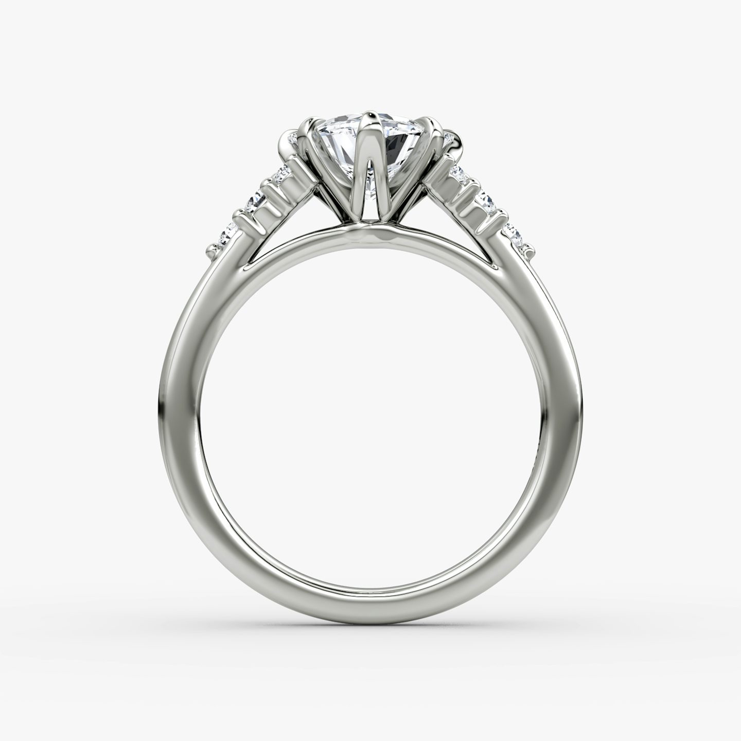The Round Cluster Heirloom | Trillion | 18k | White Gold | bandAccent: Plain | diamondOrientation: vertical | caratWeight: other