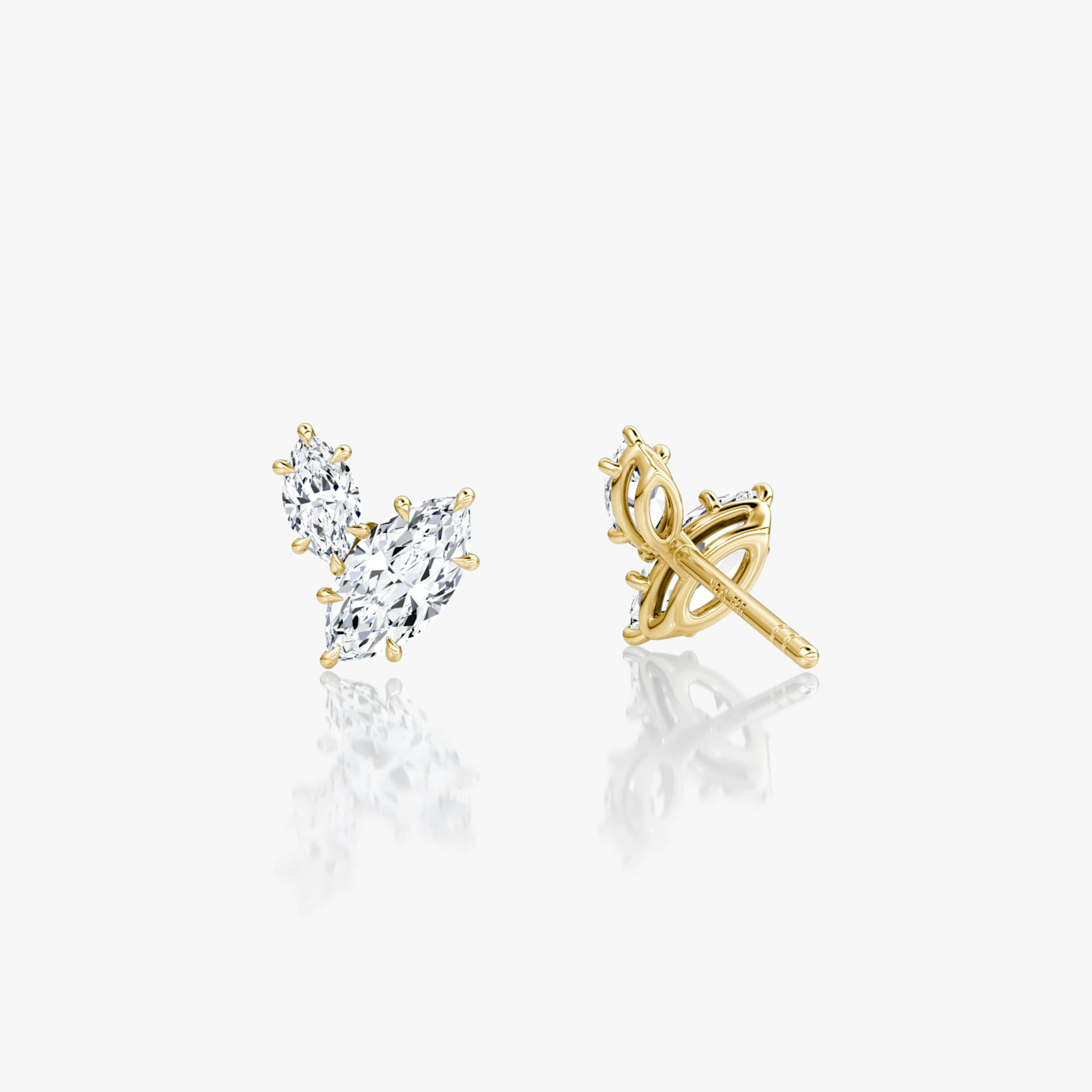 Toi et Moi Echo Stud | Marquise | 14k | Yellow Gold | caratWeight: 0.36ct | side: left