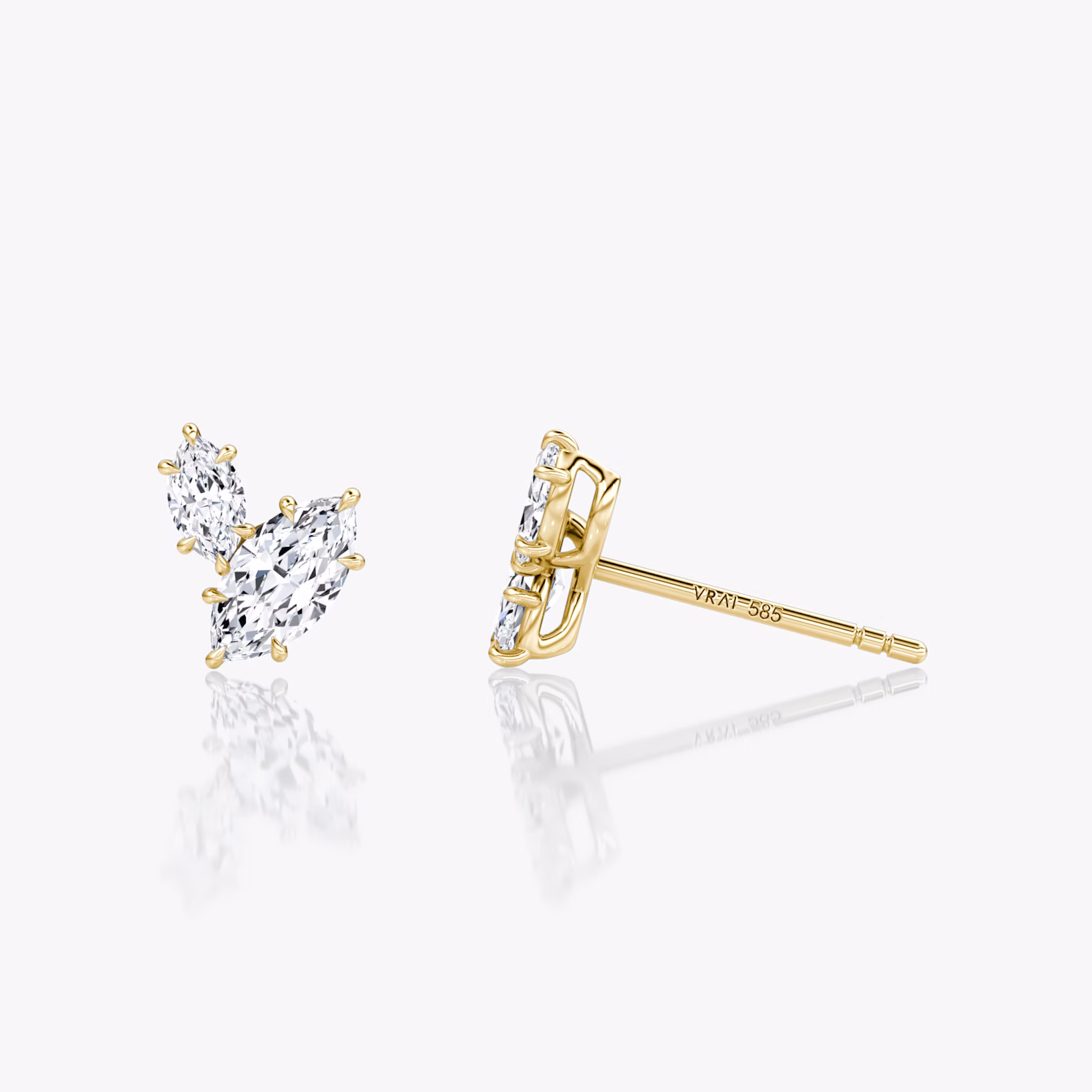Toi et Moi Echo Stud | Marquise | 14k | Yellow Gold | caratWeight: 0.36ct | side: left