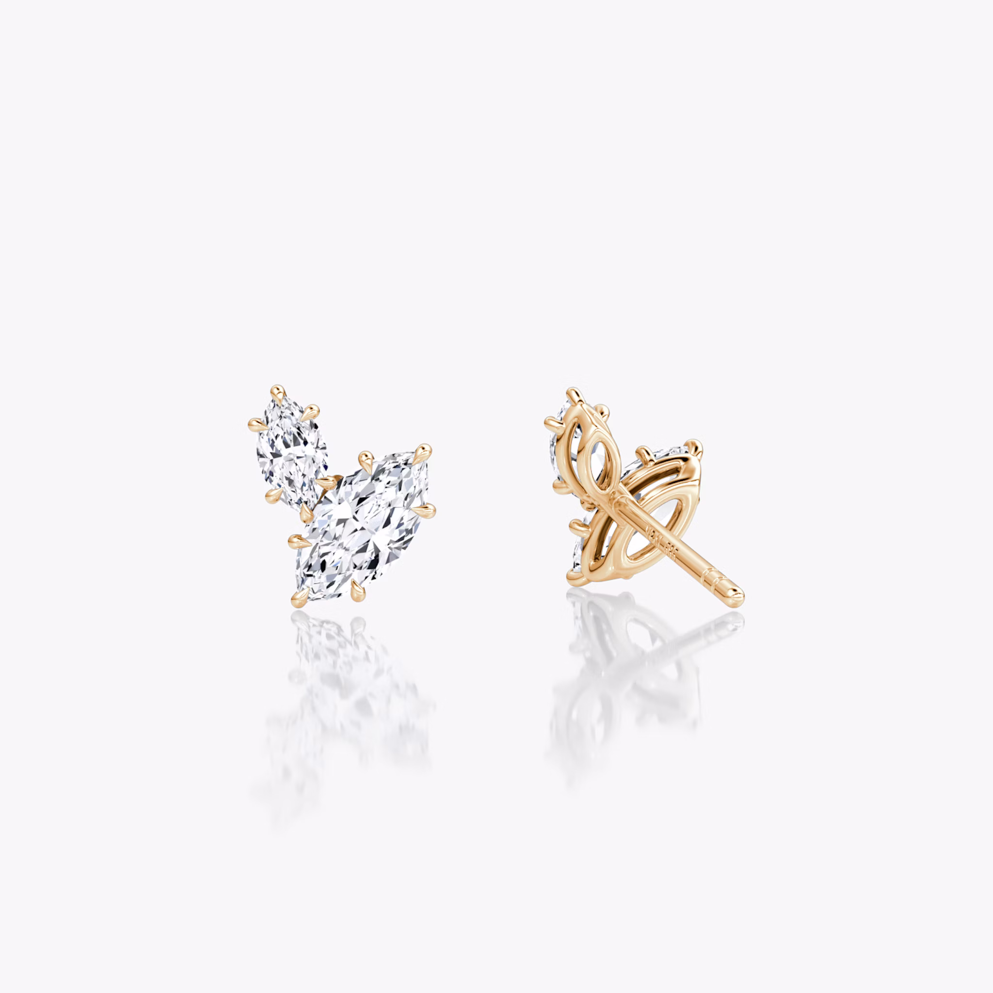 Toi et Moi Echo Stud | Marquise | 14k | Rose Gold | caratWeight: 0.36ct | side: left