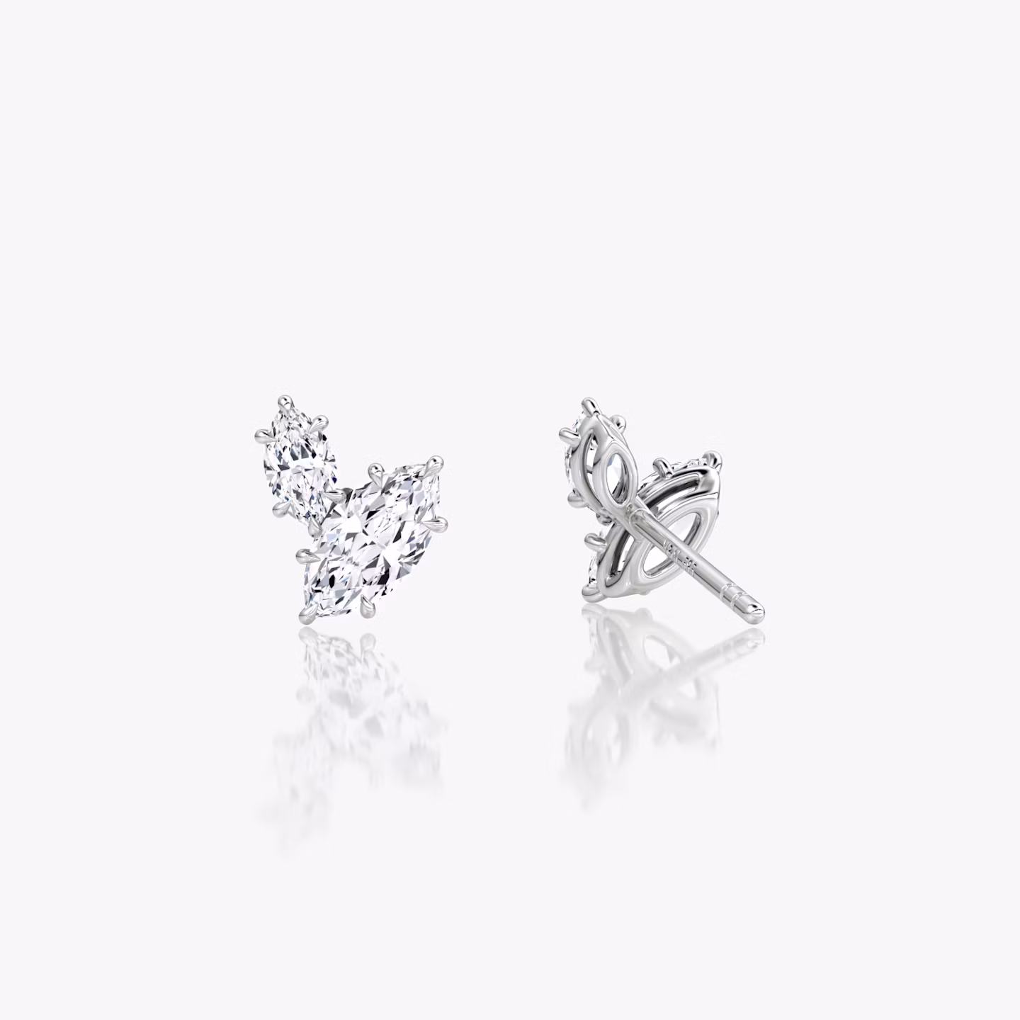 Clou d'oreille Toi et Moi Echo | Marquise | 14k | Or blanc | caratWeight: 0.31ct | excludeFromFeed: null | side: left