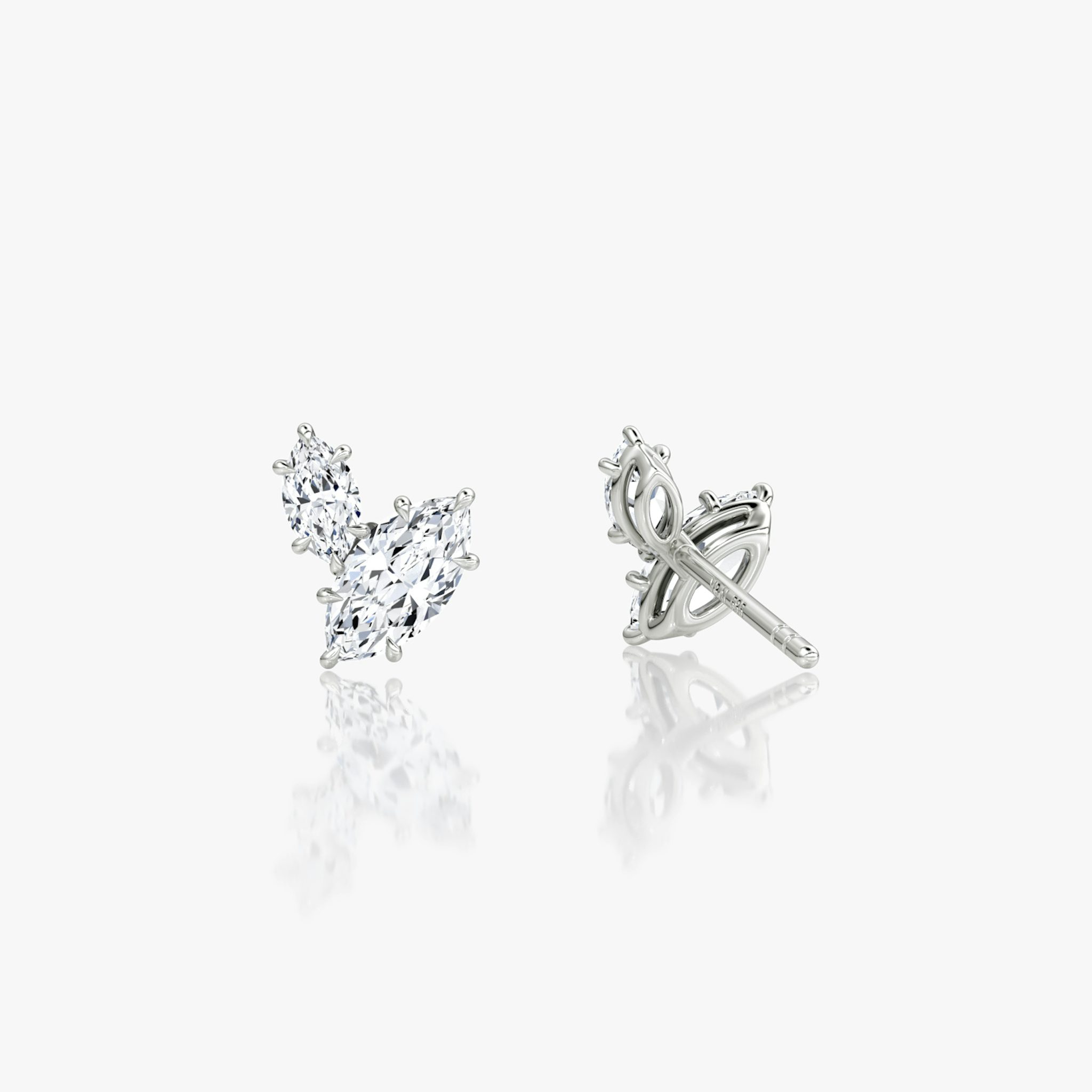 Toi et Moi Echo Stud | Marquise | 14k | White Gold | caratWeight: 0.36ct | side: left