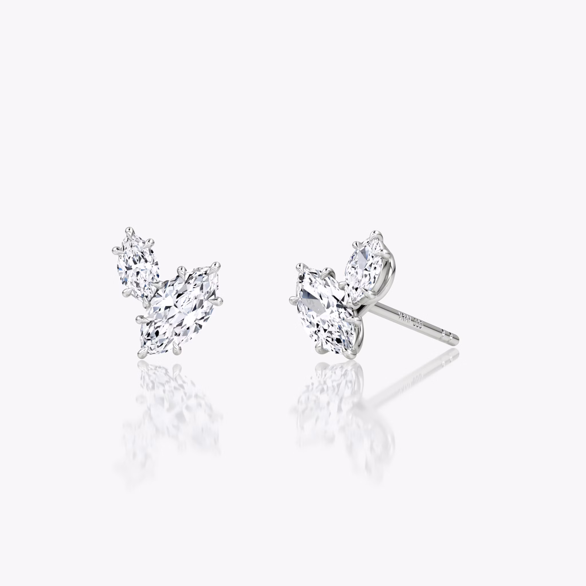 Toi et Moi Echo Stud | Marquise | 14k | White Gold | caratWeight: 0.36ct | side: left