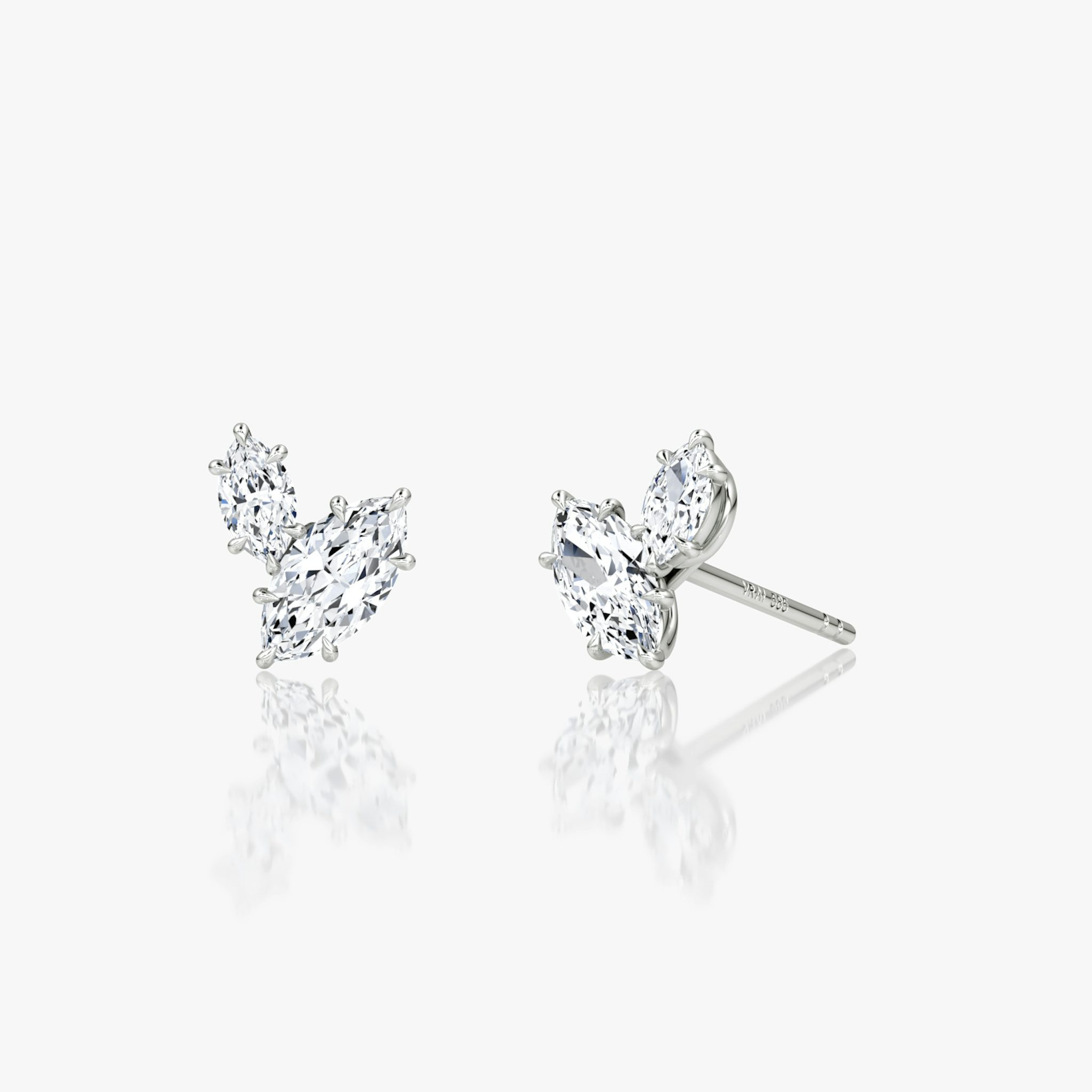 Toi et Moi Echo Stud | Marquise | 14k | White Gold | caratWeight: 0.36ct | side: left