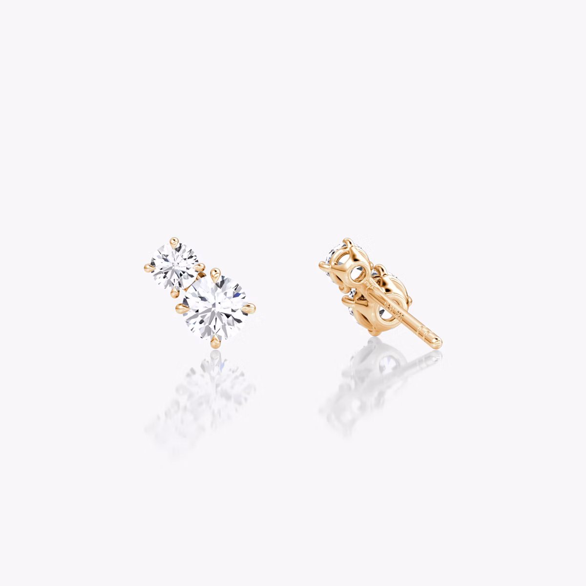 Pendiente Toi et Moi Echo | Brillante | 14k | Oro rosa | caratWeight: 0.35ct | side: left