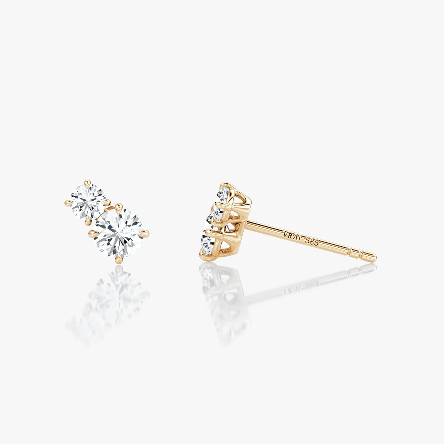 Clou d'oreille Toi et Moi Echo | Rond Brillant | 14k | Or rose | caratWeight: 0.35ct | side: left