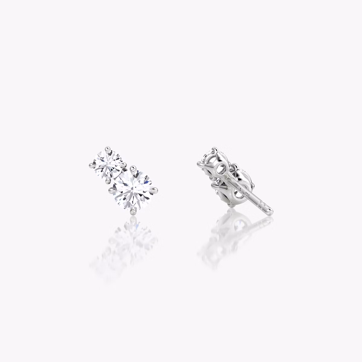 Pendiente Toi et Moi Echo | Brillante | 14k | Oro blanco | caratWeight: 0.35ct | side: left
