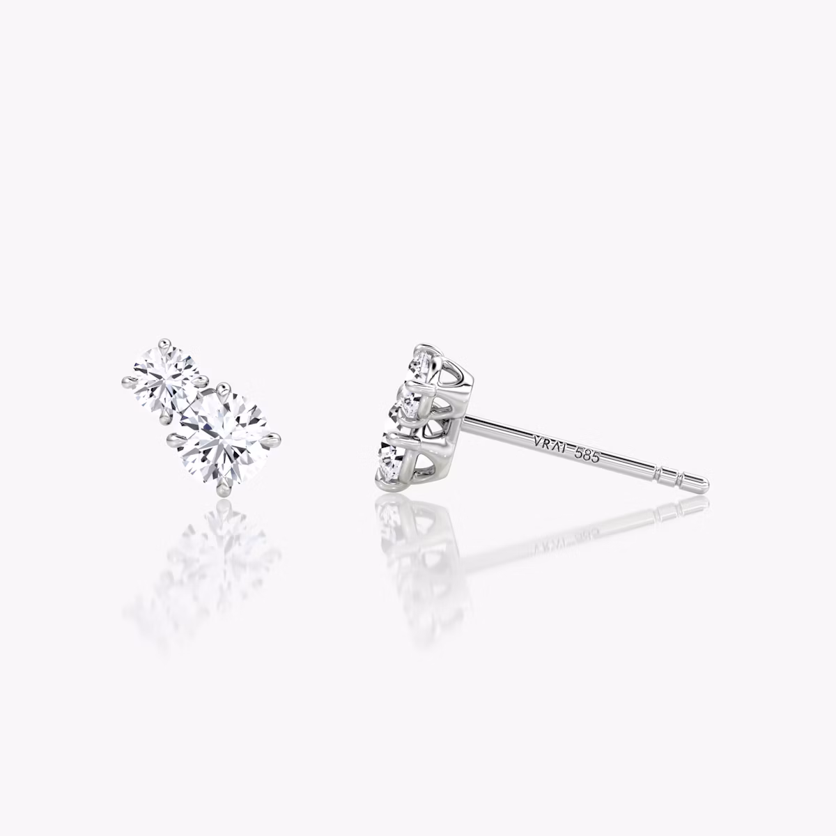 Pendiente Toi et Moi Echo | Brillante | 14k | Oro blanco | caratWeight: 0.35ct | side: left