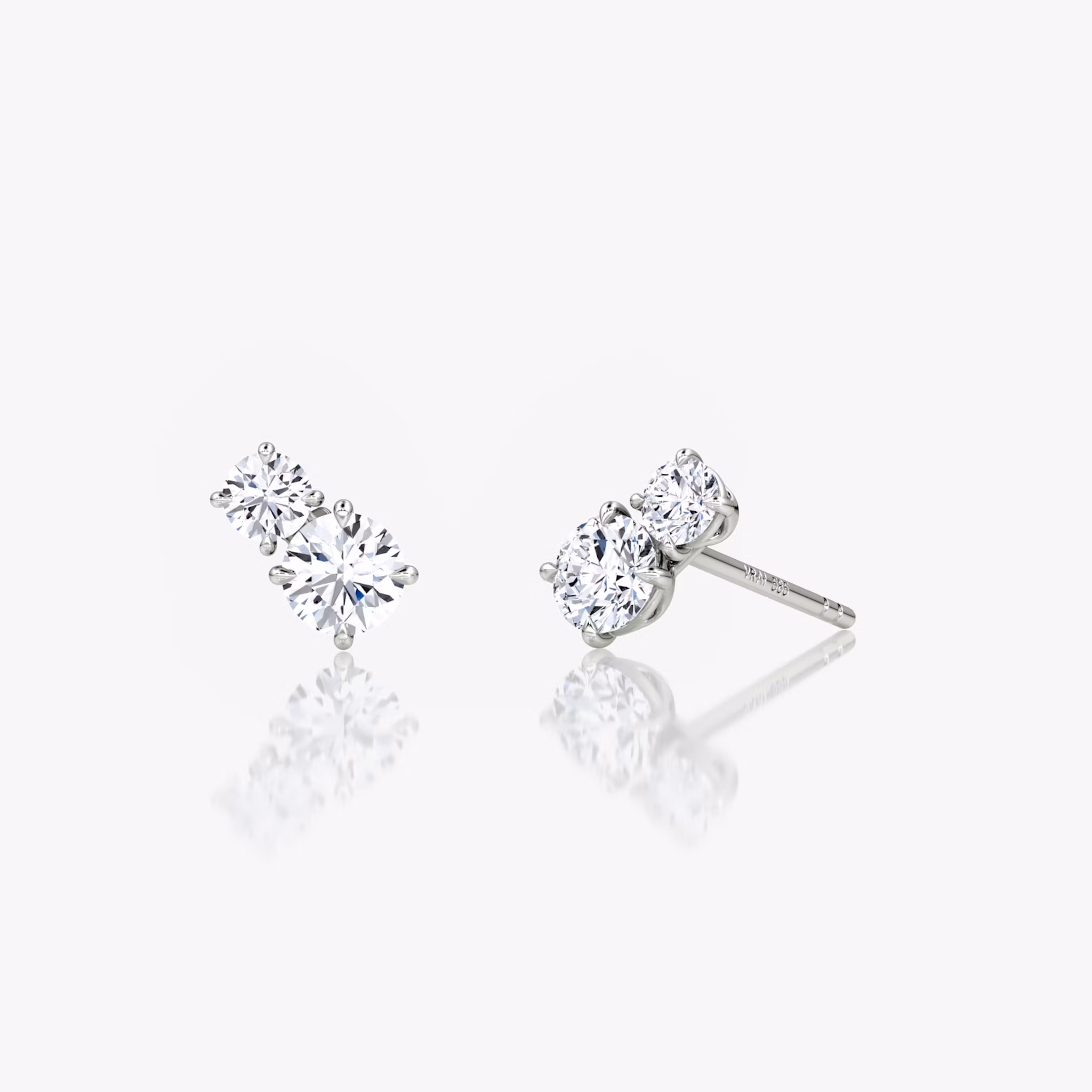 Toi et Moi Echo Stud Round Brilliant | Sterling Silver