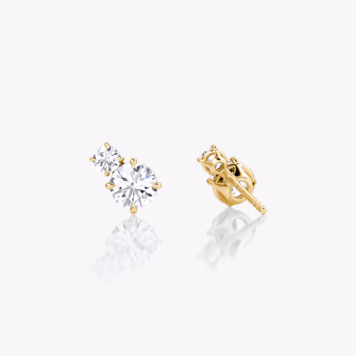 Pendiente Toi et Moi Echo | Brillante | 14k | Oro amarillo | caratWeight: 0.60ct | side: left