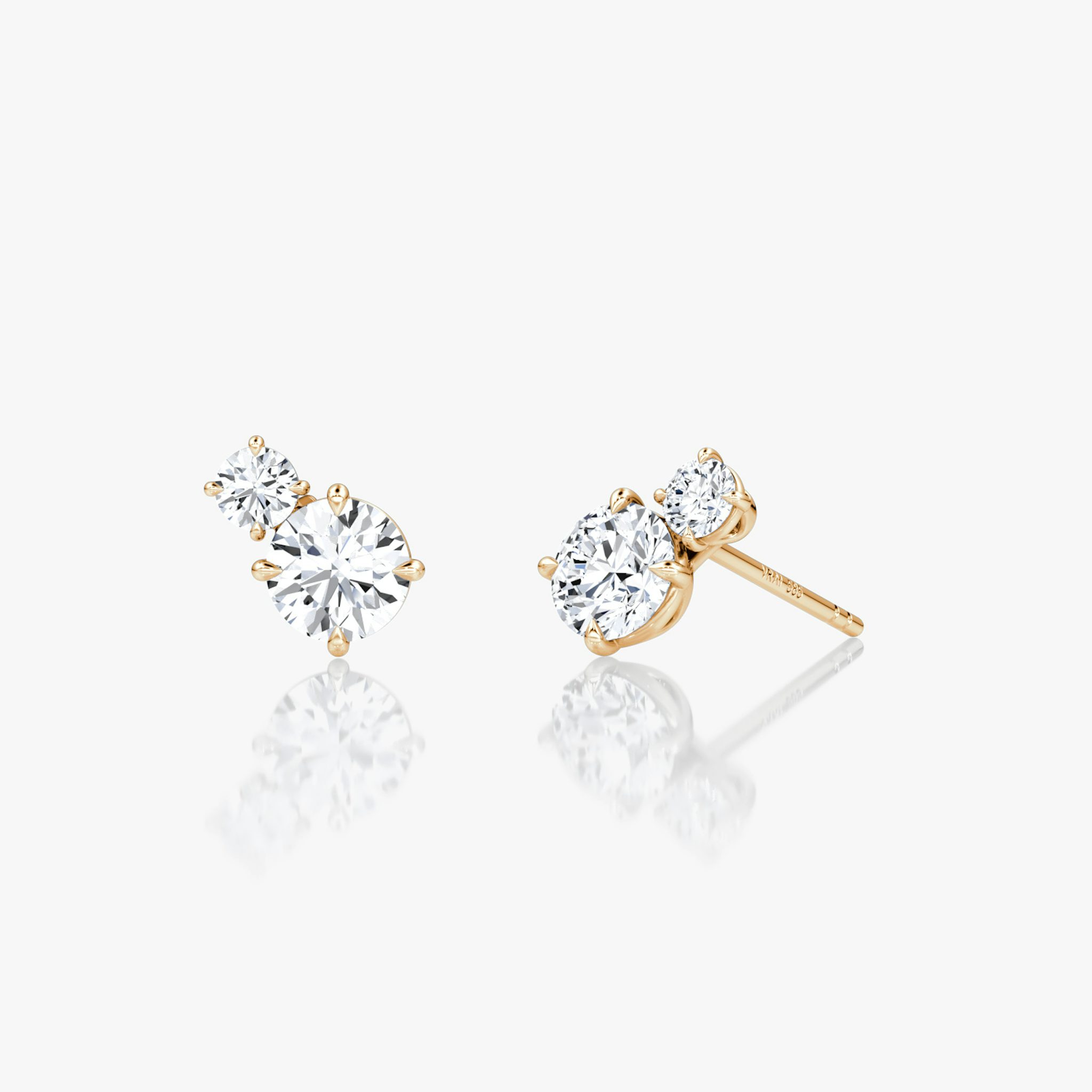 Toi et Moi Echo Stud | Round Brilliant | 14k | Rose Gold | caratWeight: 0.60ct | side: left