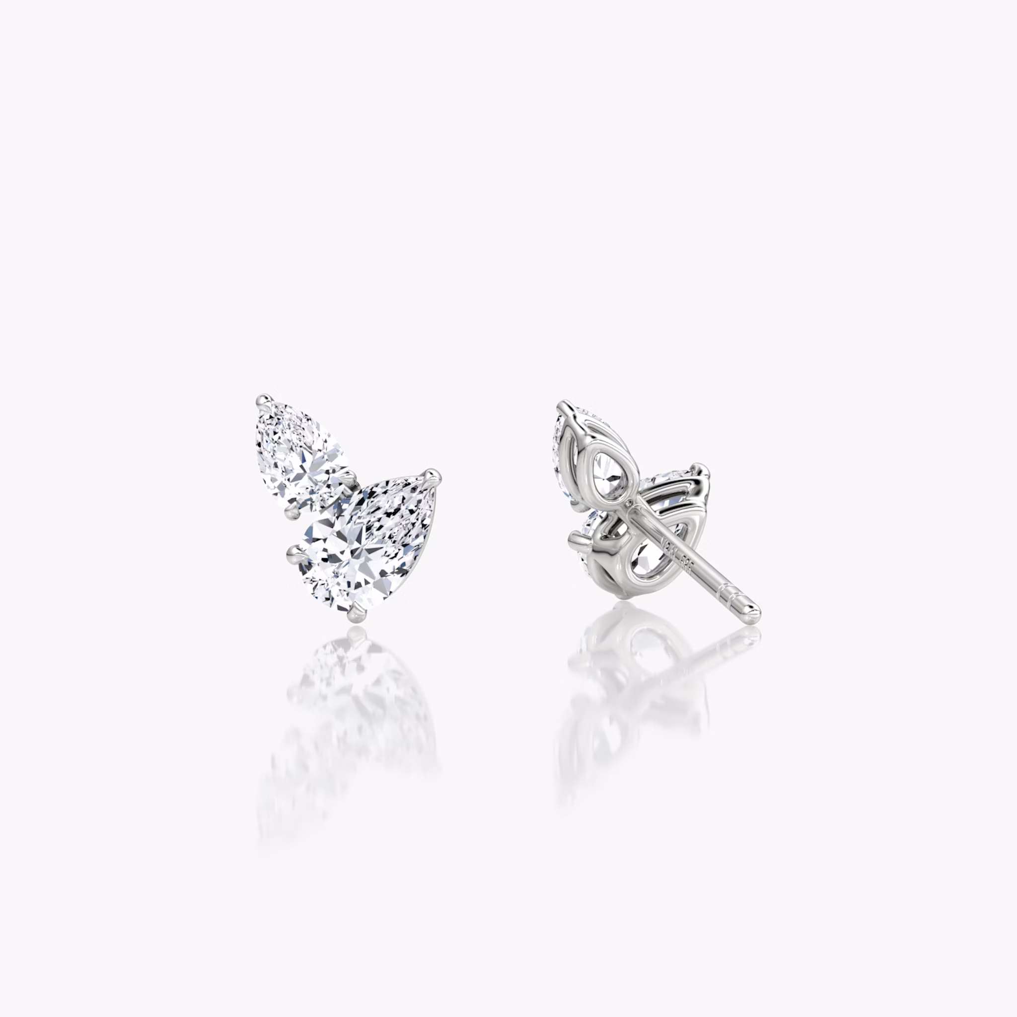 Toi et Moi Echo Stud | Pear | Sterling Silver | caratWeight: 0.40ct | side: left
