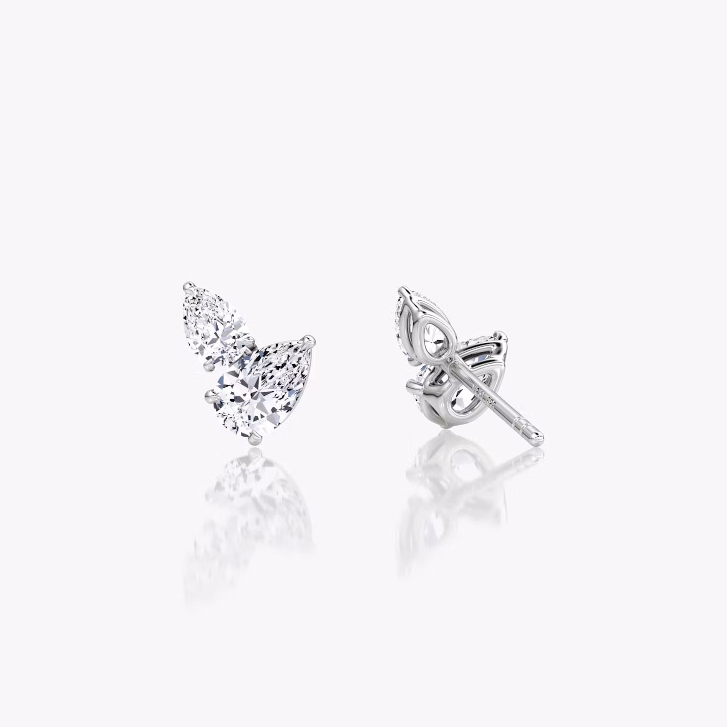 Clou d'oreille Toi et Moi Echo | Poire | 14k | Or blanc | caratWeight: 0.40ct | excludeFromFeed: null | side: left