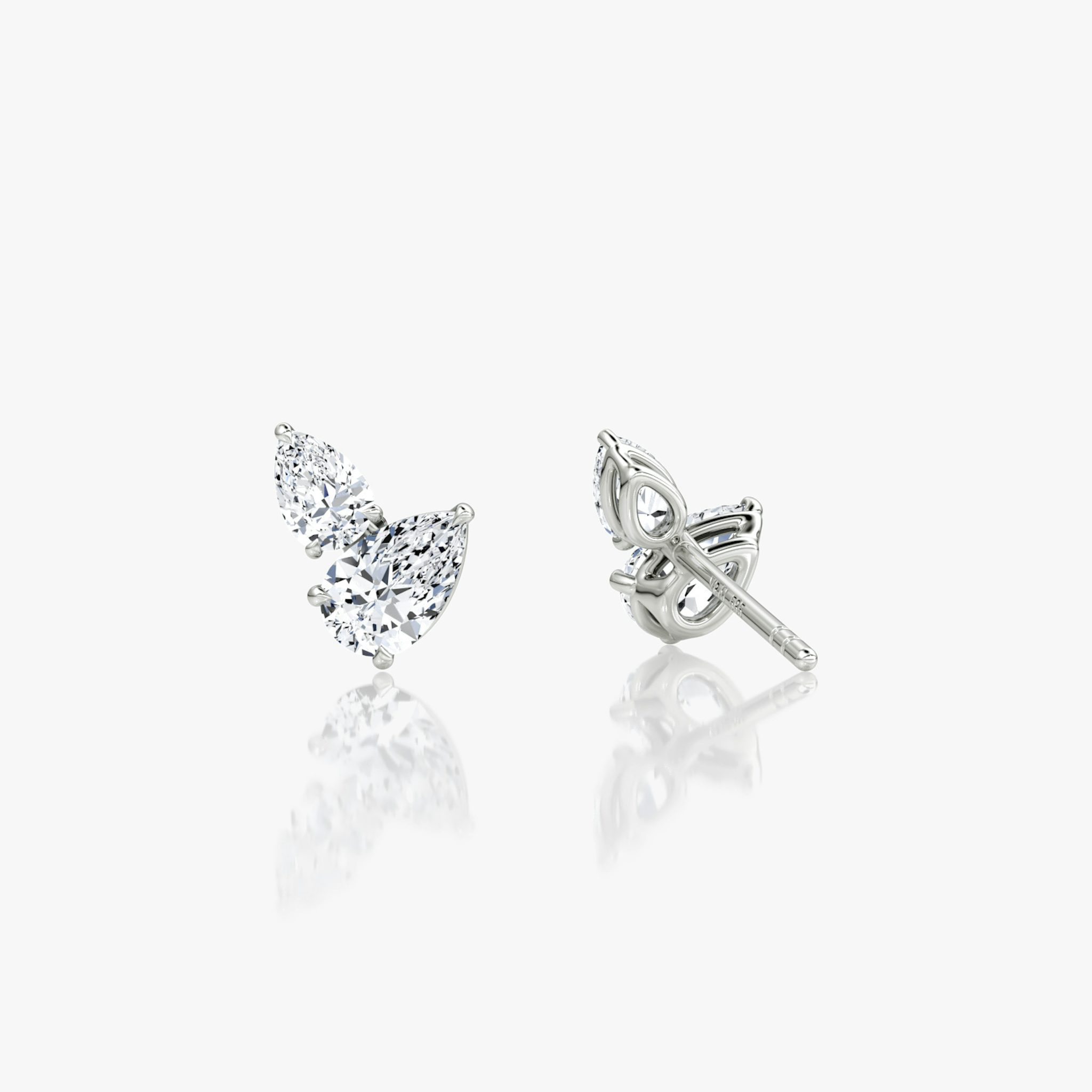 Toi et Moi Echo Stud | Pear | Sterling Silver | caratWeight: 0.40ct | side: left