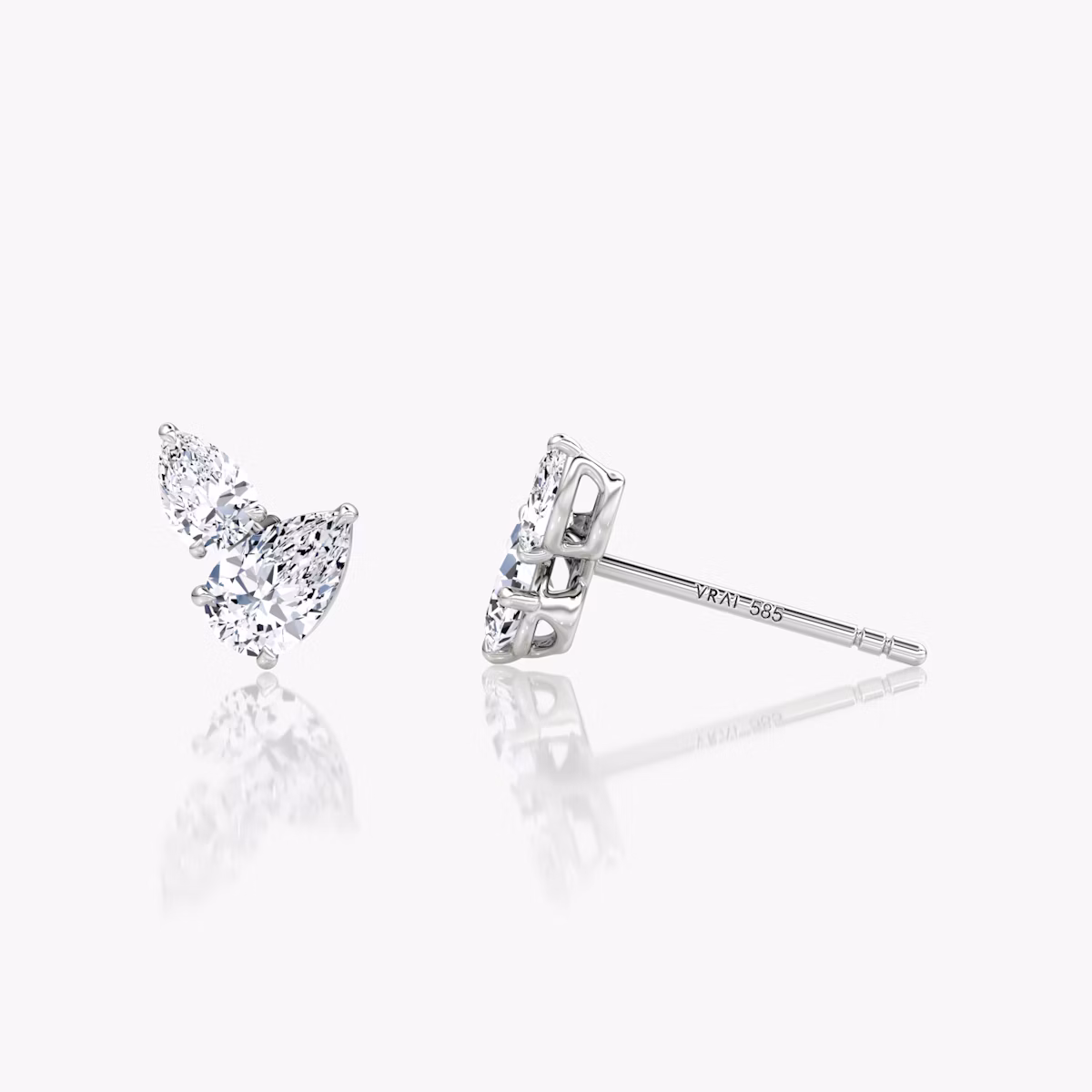 Toi et Moi Echo Stud | Pear | 14k | White Gold | caratWeight: 0.40ct | excludeFromFeed: null | side: left