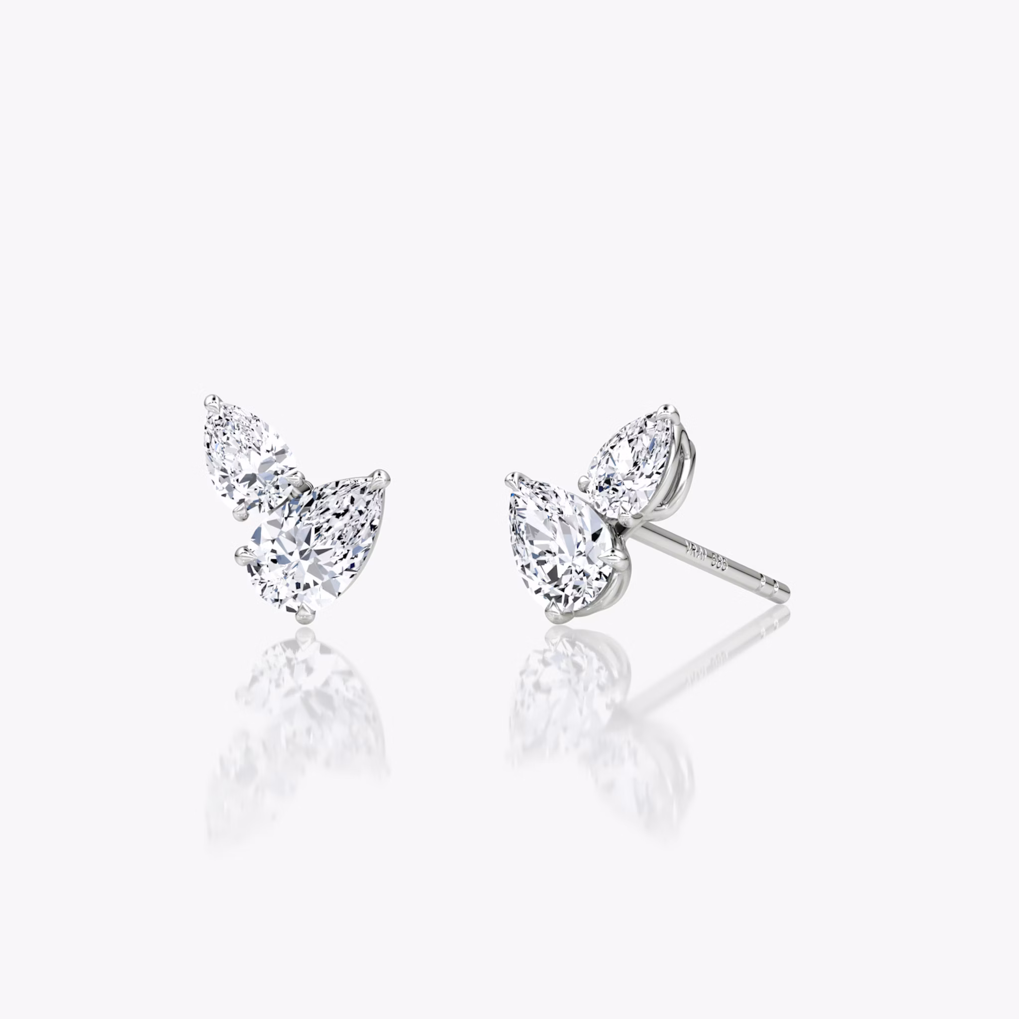 Toi et Moi Echo Stud | Pear | Sterling Silver | caratWeight: 0.40ct | side: left