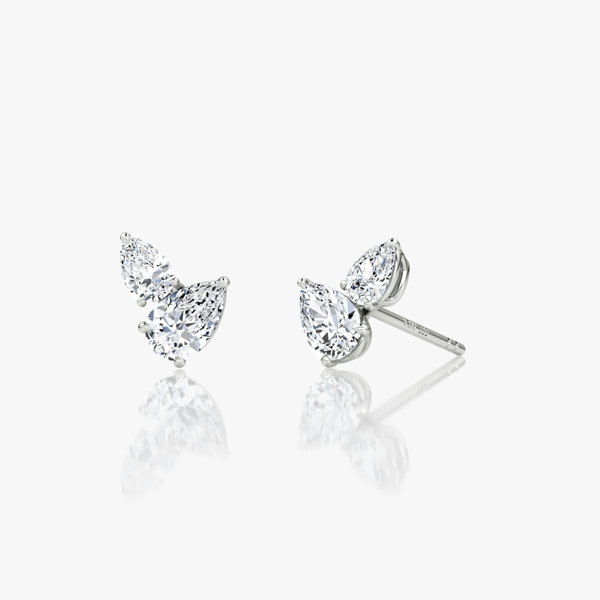 Toi et Moi Echo Stud | Pear | Sterling Silver | caratWeight: 0.40ct | side: left