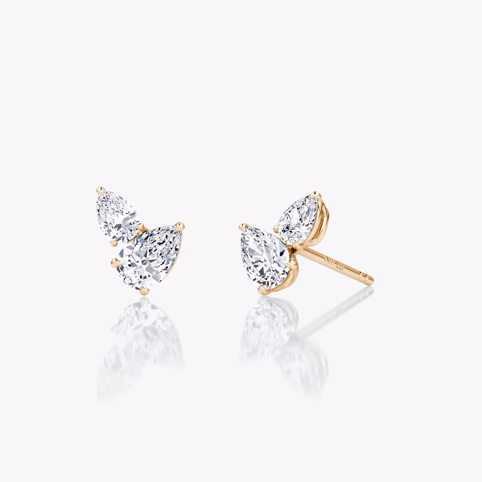 Toi et Moi Echo Stud | Pear | 14k | Rose Gold | caratWeight: 0.40ct | side: left