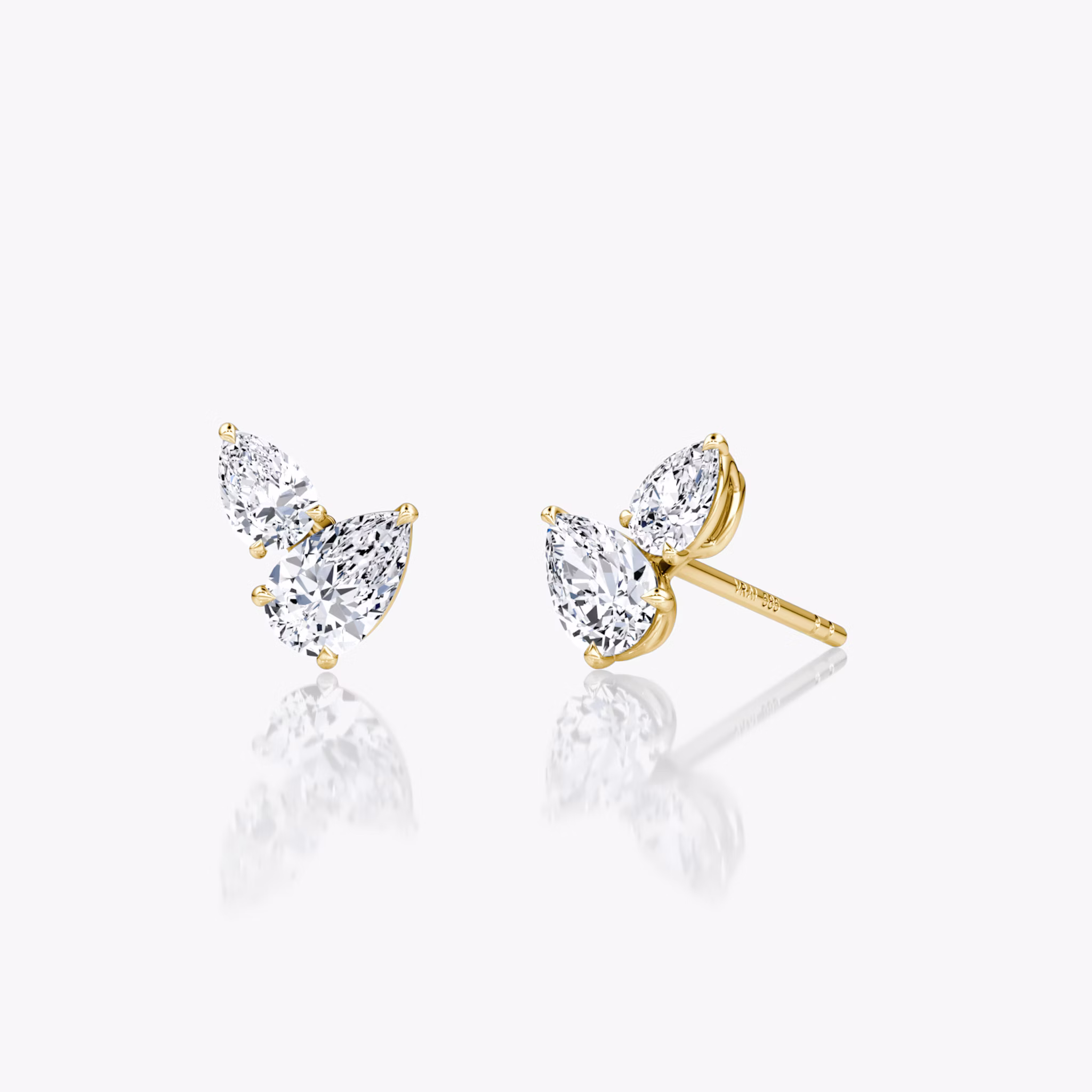 Toi et Moi Echo Stud | Pear | 14k | Yellow Gold | caratWeight: 0.40ct | side: left