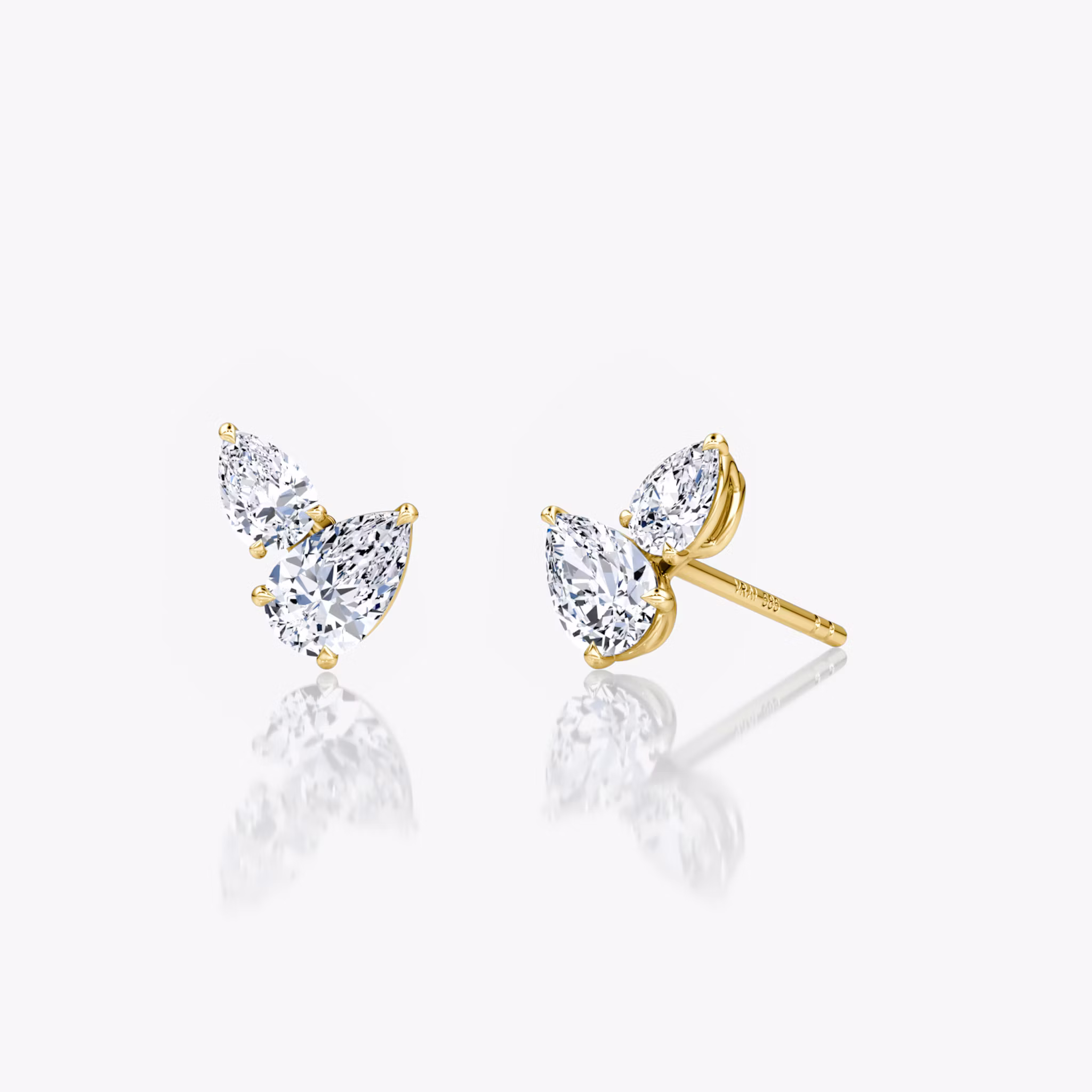 Toi et Moi Echo Stud Pear | Yellow Gold
