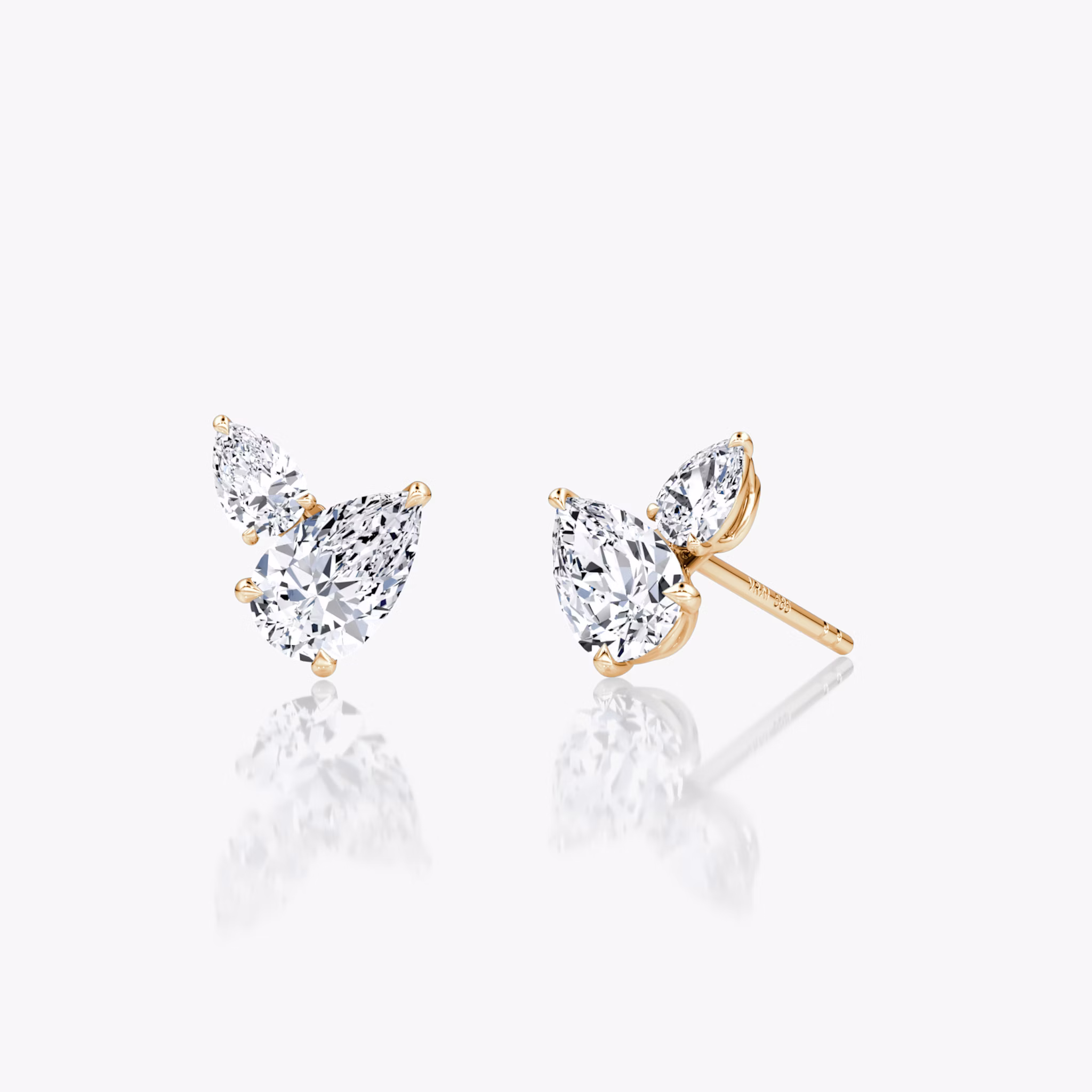 Toi et Moi Echo Stud | Pear | 14k | Rose Gold | caratWeight: 0.65ct | side: left