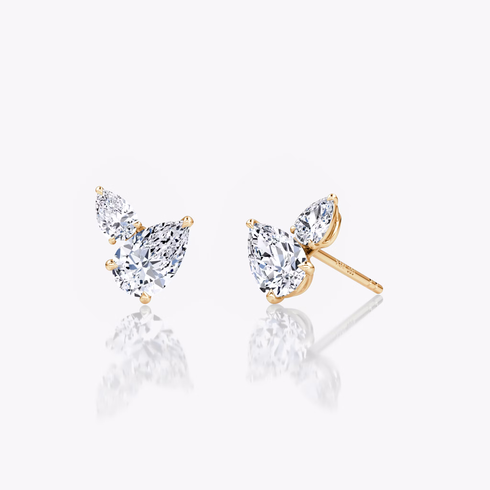 Toi et Moi Echo Stud Pear | Rose Gold