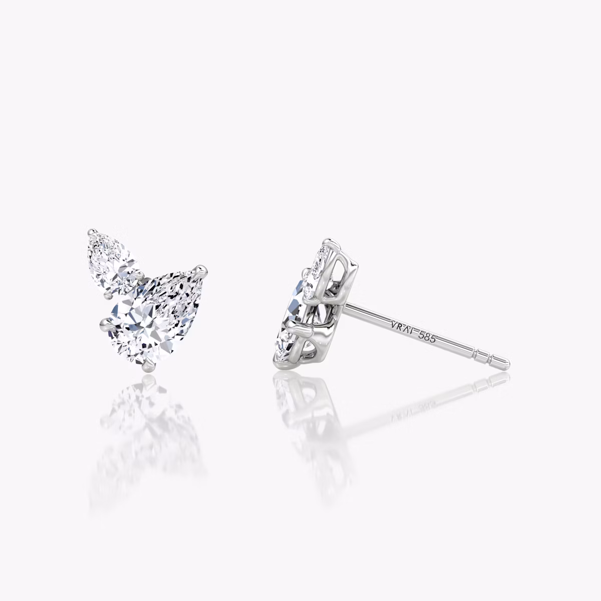Toi et Moi Echo Stud | Pear | 14k | White Gold | caratWeight: 0.65ct | excludeFromFeed: null | side: left