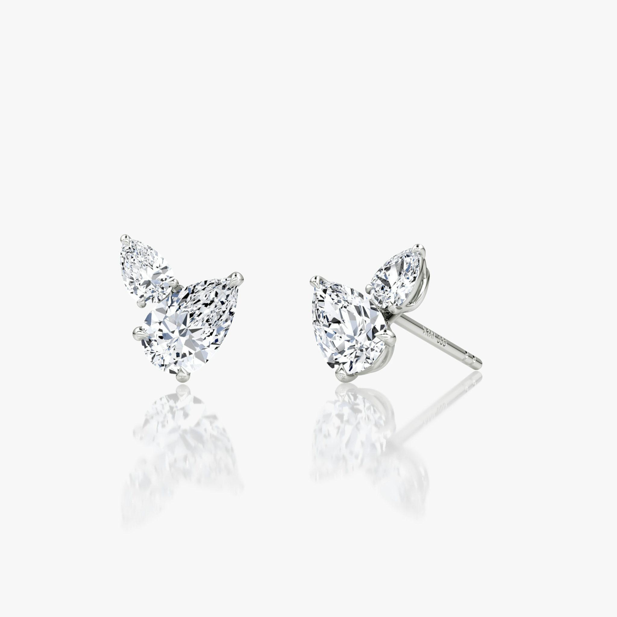 Toi et Moi Echo Stud | Pear | 14k | White Gold | caratWeight: 0.65ct | side: left