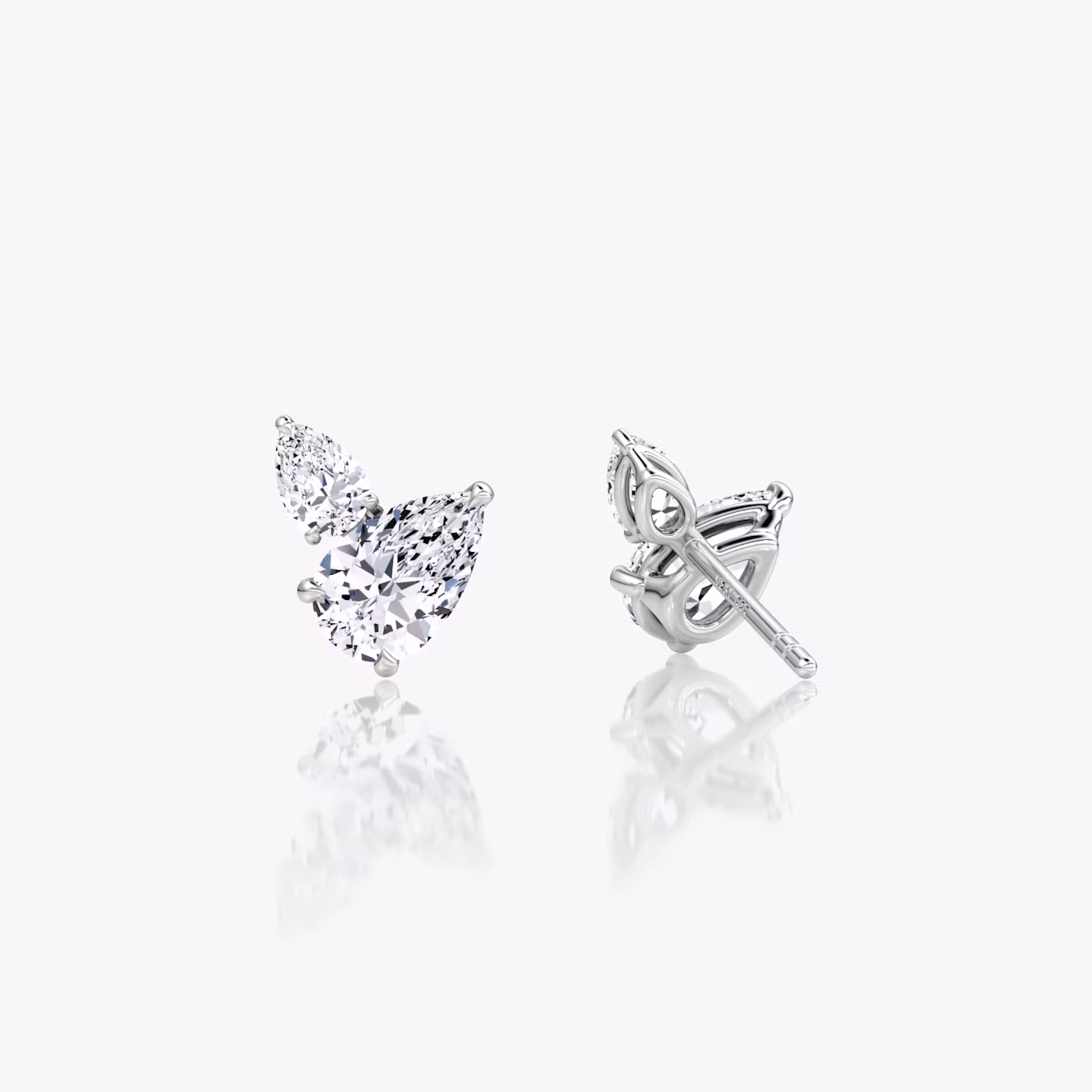 Clou d'oreille Toi et Moi Echo | Poire | 14k | Or blanc | caratWeight: 0.65ct | excludeFromFeed: null | side: left