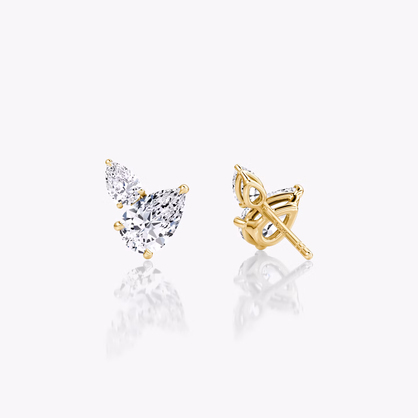 Clou d'oreille Toi et Moi Echo | Poire | 14k | Or jaune | caratWeight: 0.65ct | excludeFromFeed: null | side: left