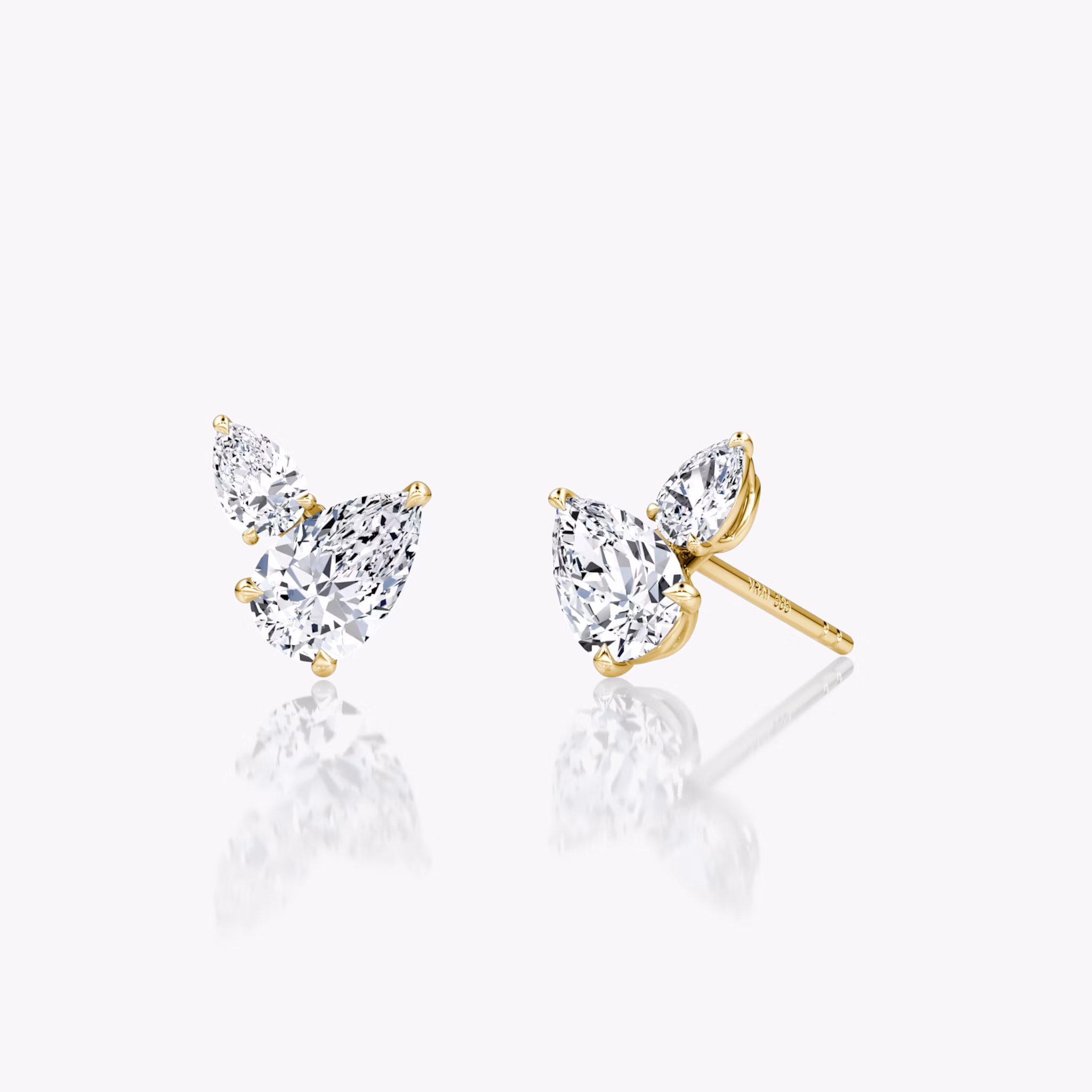 Toi et Moi Echo Stud | Pear | 14k | Yellow Gold | caratWeight: 0.65ct | side: left