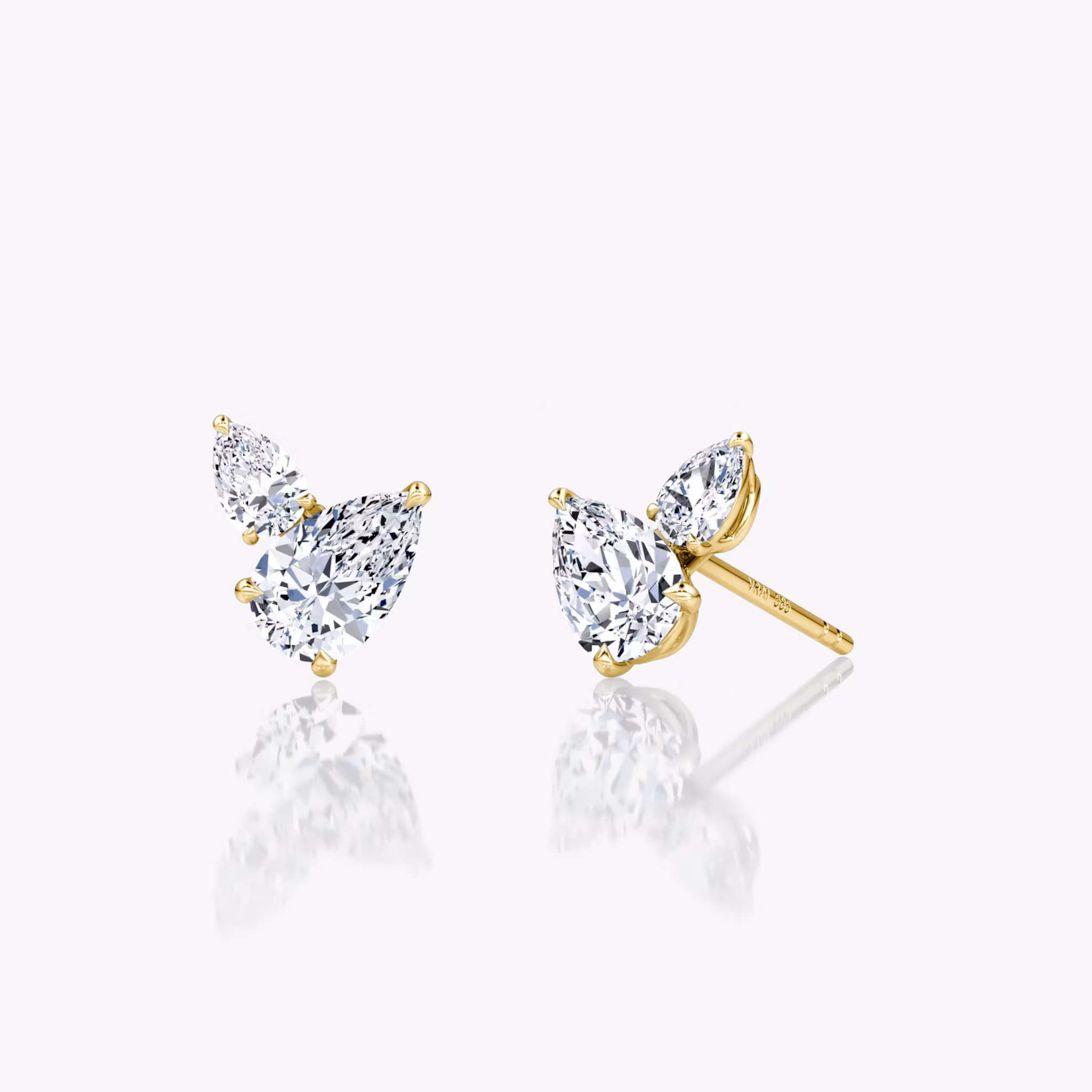 Toi et Moi Echo Stud Pear | Yellow Gold