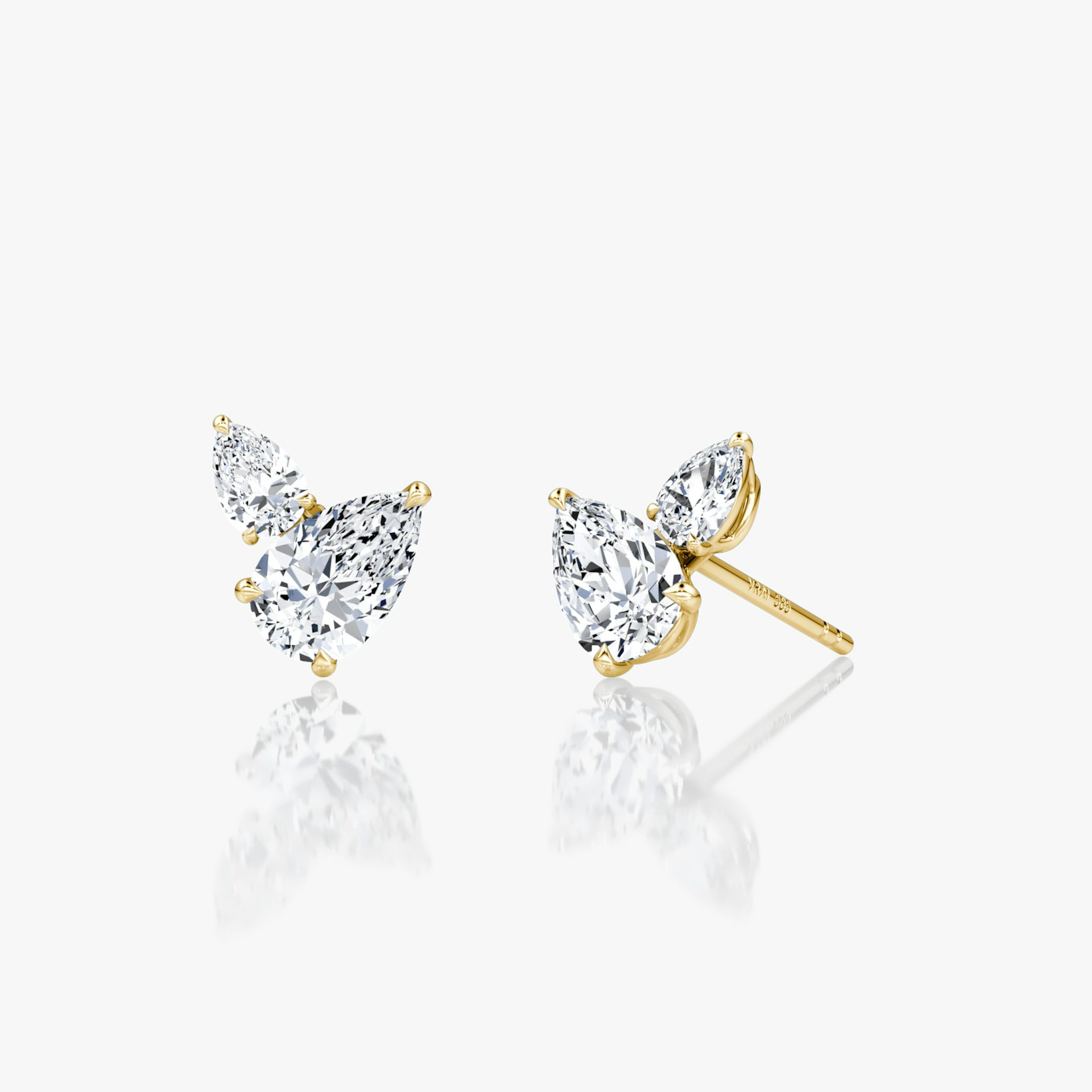 Toi et Moi Echo Stud | Pear | 14k | Yellow Gold | caratWeight: 0.65ct | side: left