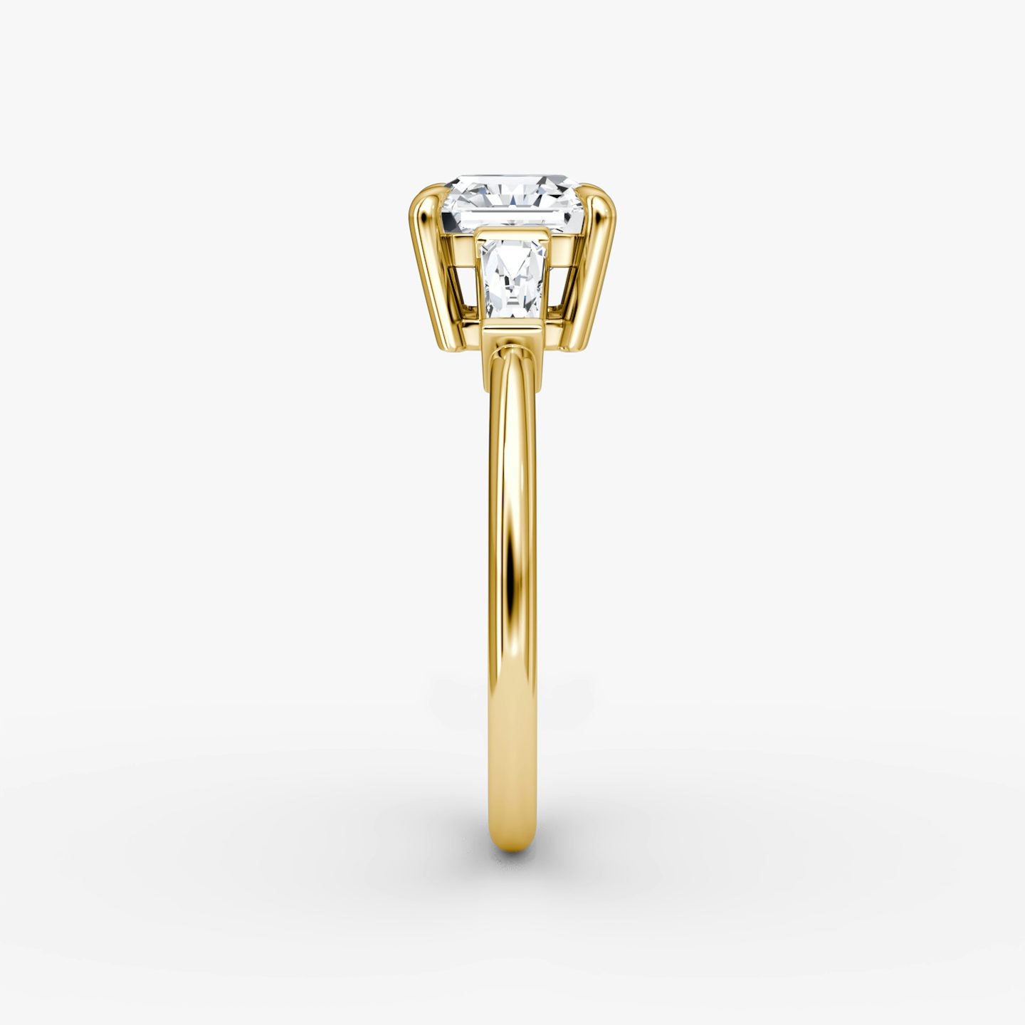 The Tapered Baguette Three Stone | Asscher | 18k | Yellow Gold | bandAccent: Plain | excludeFromFeed: null | diamondOrientation: vertical | caratWeight: other