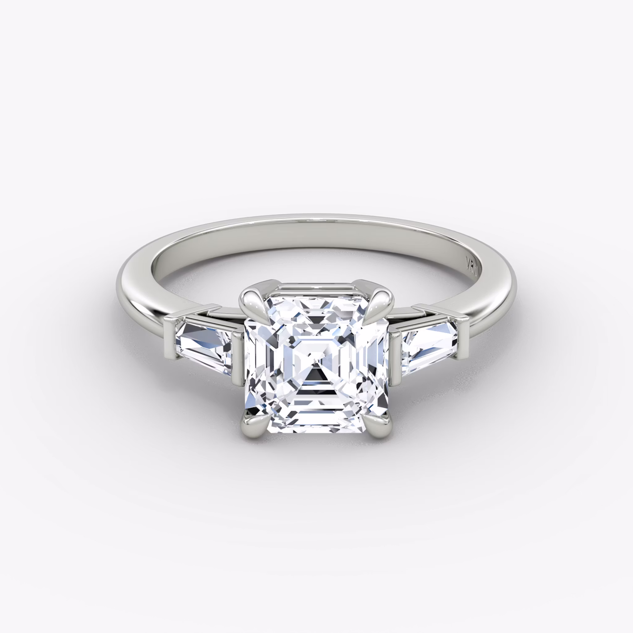 Tapered Baguette Three Stone Asscher | Platinum