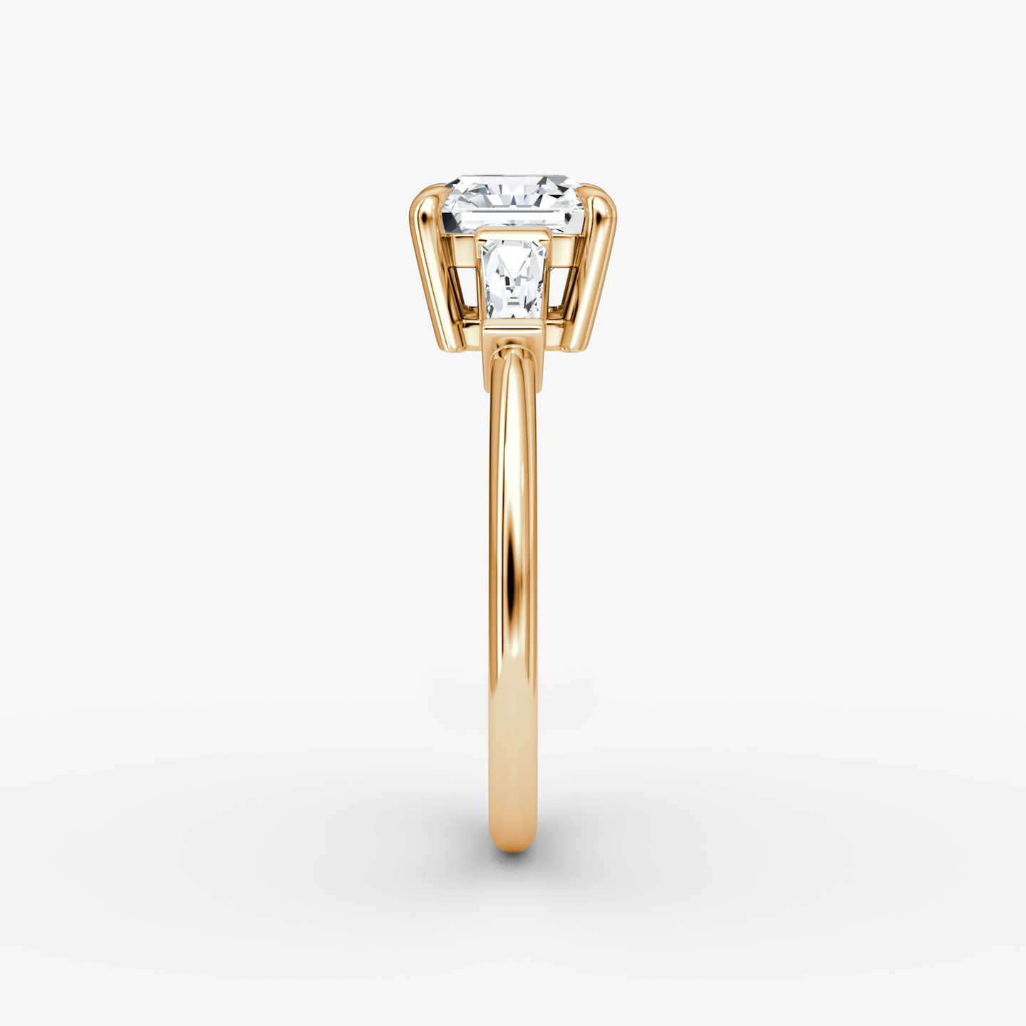 The Tapered Baguette Three Stone | Asscher | 14k | Rose Gold | bandAccent: Plain | excludeFromFeed: null | diamondOrientation: vertical | caratWeight: other