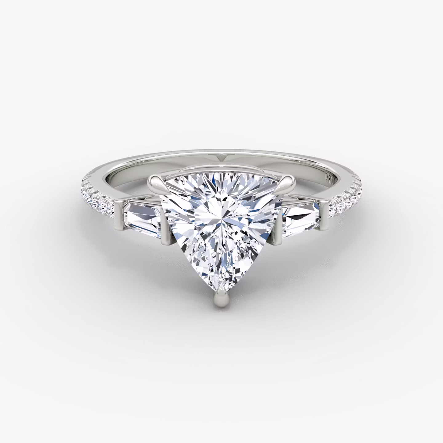 The Tapered Baguette Three Stone Trillion | Platinum