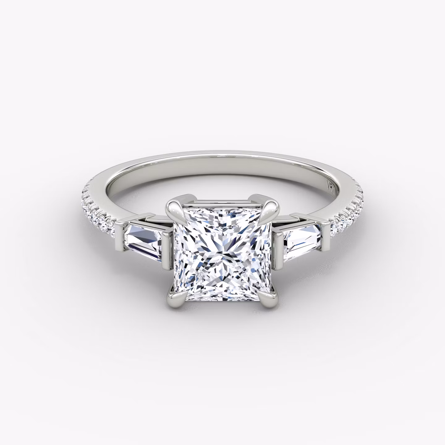 The Tapered Baguette Three Stone Princess | Platinum