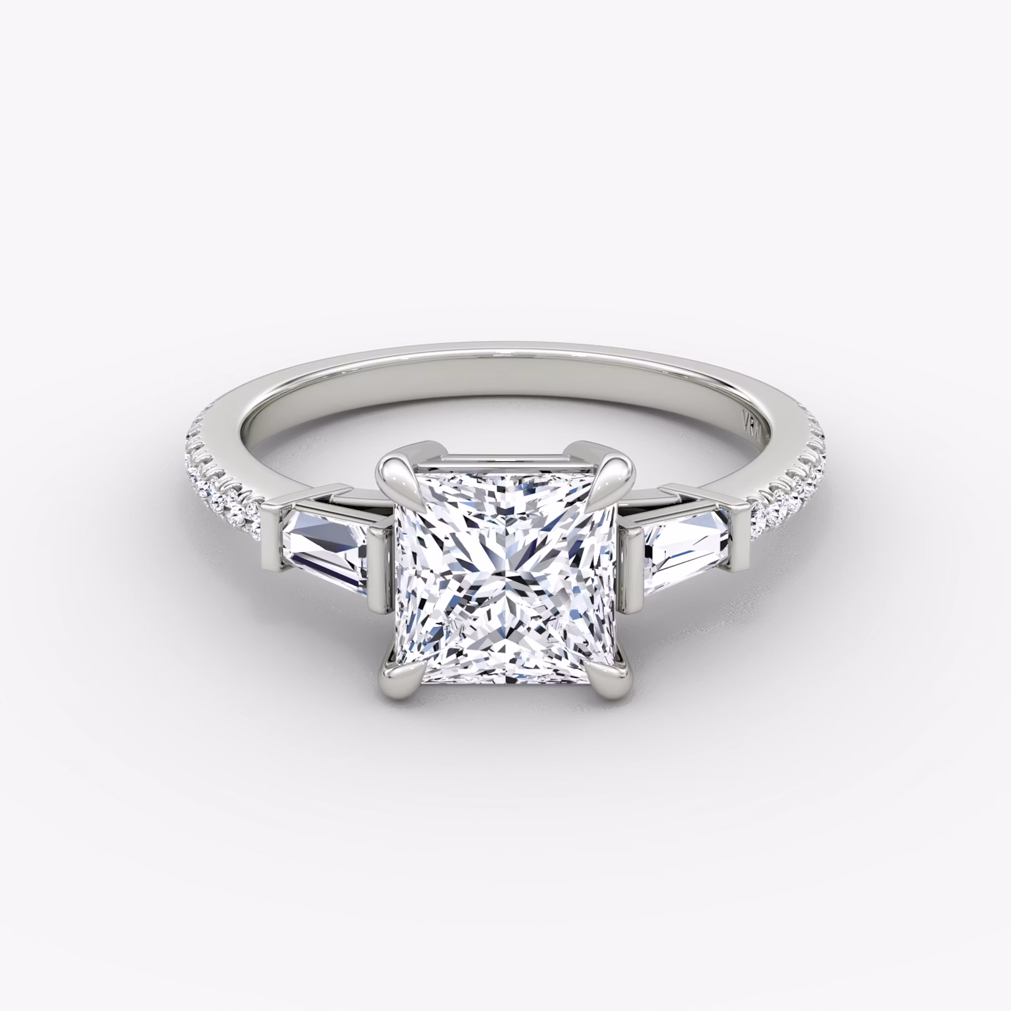 Tapered Baguette Three Stone Princess | Platinum