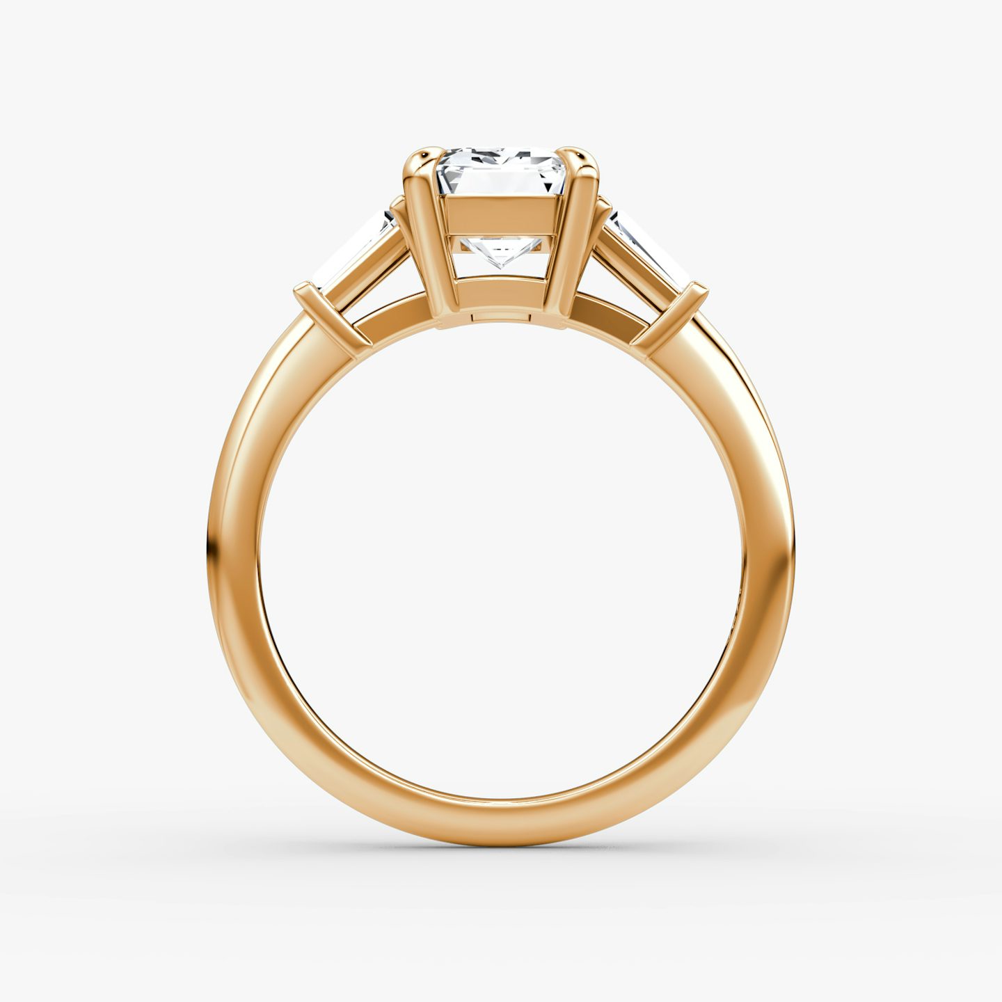 The Tapered Baguette Three Stone | Emerald | 14k | Rose Gold | bandAccent: Plain | excludeFromFeed: null | diamondOrientation: vertical | caratWeight: other